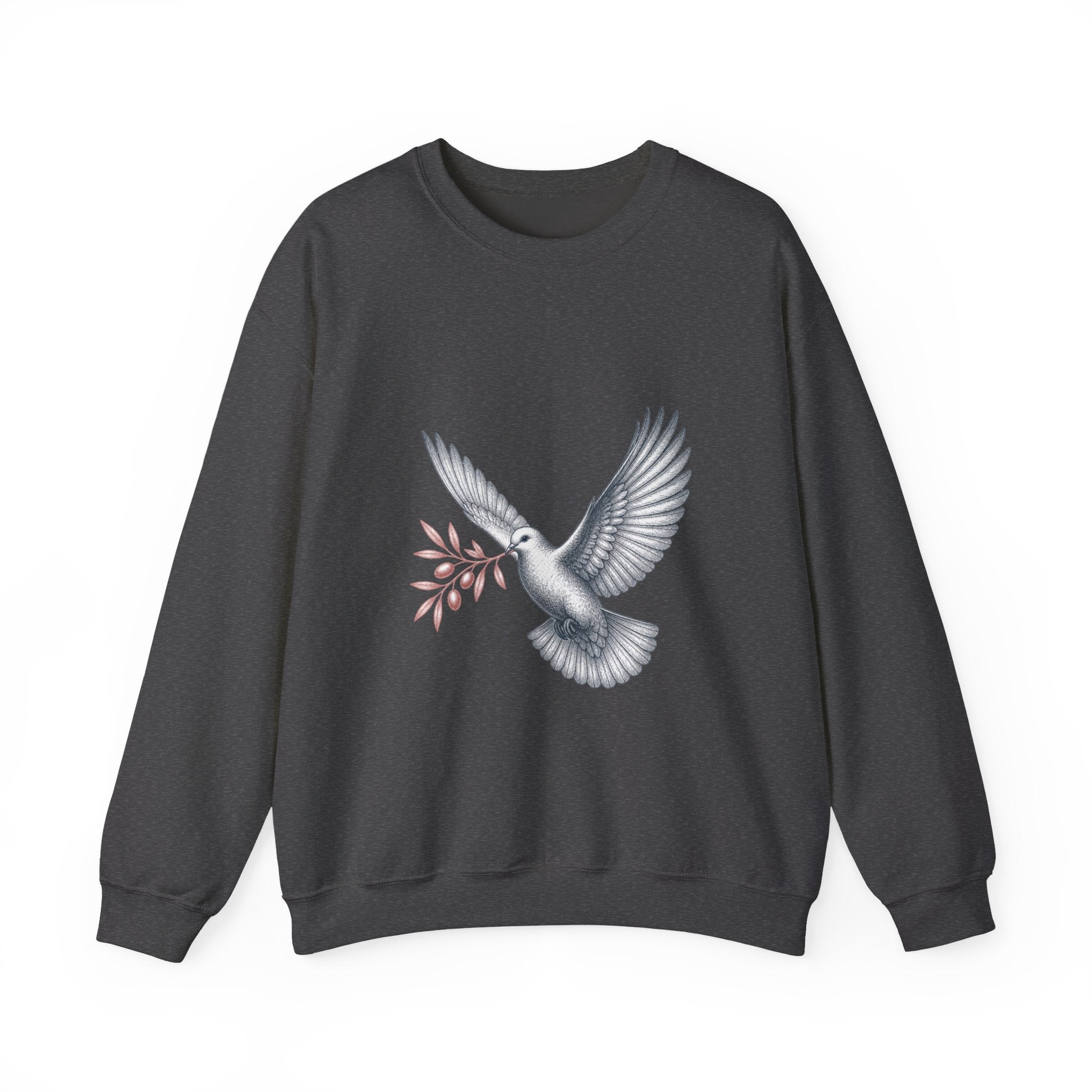 Matching Couple Sweatshirt - Wolf & Dove Matching Couple Premium Fleece Sweatshirt Vintage Art His Hers Honeymoon Gift - Design B