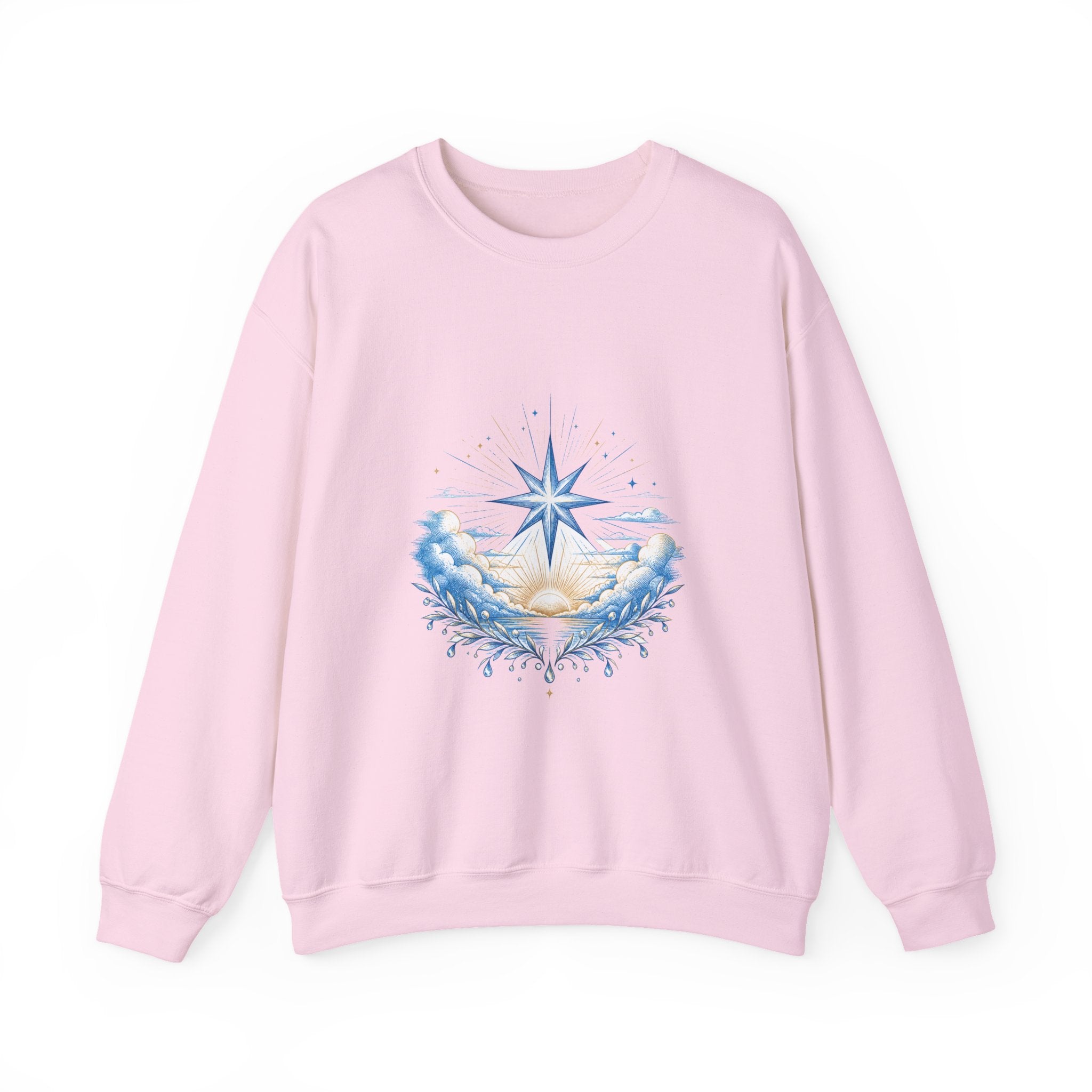 Matching Couple Sweatshirt - Evening & Morning Star Matching Couple Comfort Colors Crew Hand-Drawn Art His Hers Anniversary Gift - Design B
