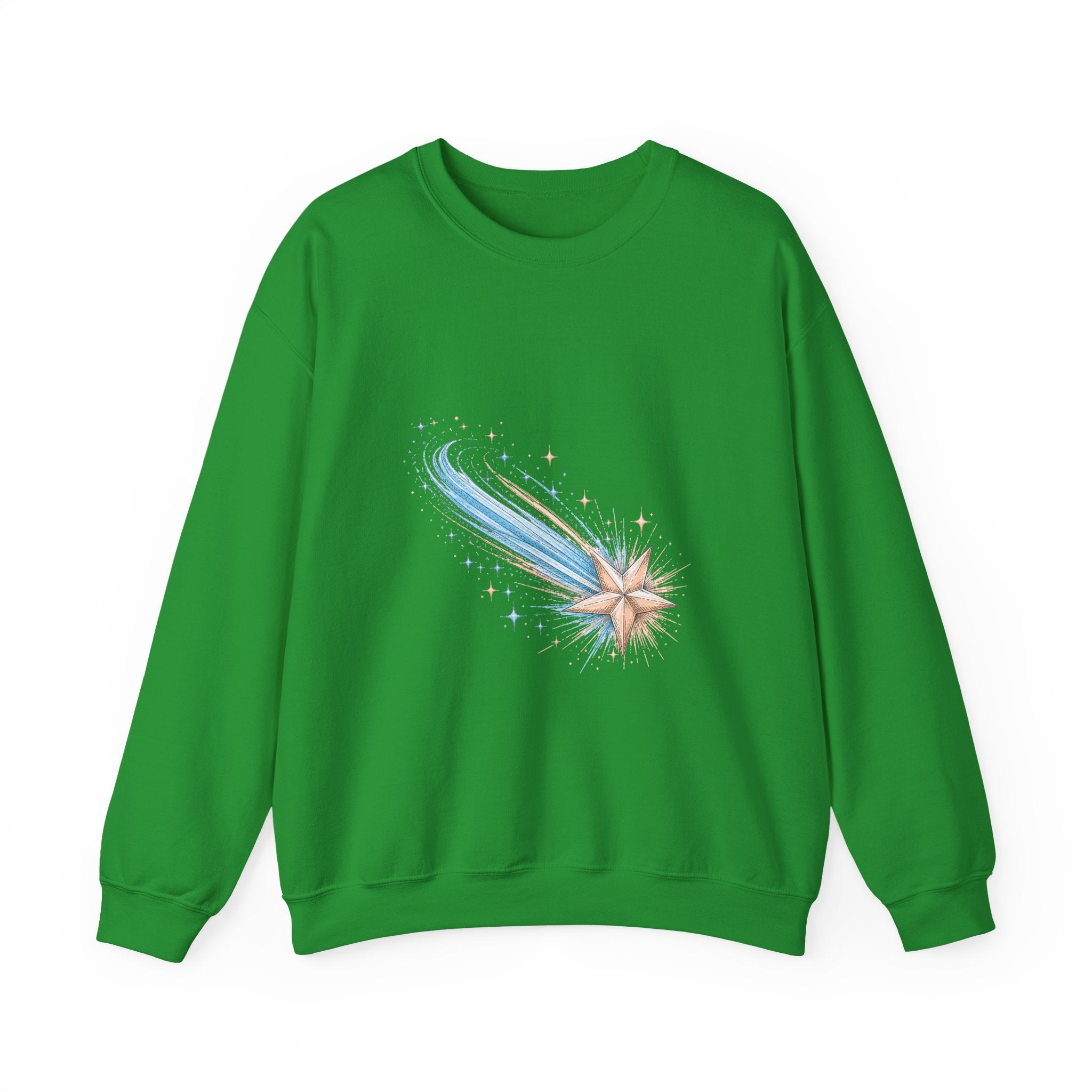 Matching Couple Sweatshirt - Shooting Star & North Star Matching Couple Premium Fleece Sweatshirt Hand-Drawn Art His Hers Anniversary Gift - Design A