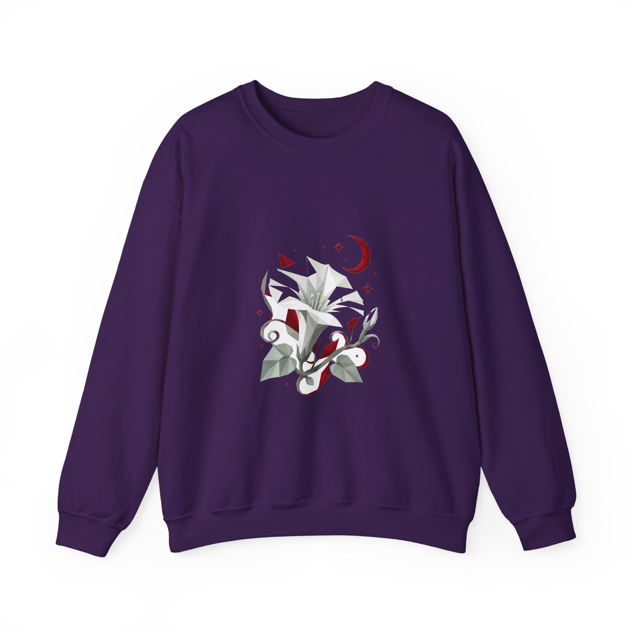 Matching Couple Sweatshirt - Sunflower & Moonflower Matching Couple Comfort Colors Crew Geometric Art His Hers Love Gift - Design B