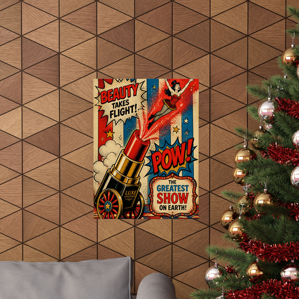 Lipstick Cannon Wall Art Poster 24×36 Pop Art Restaurant Decor Maximalist Print