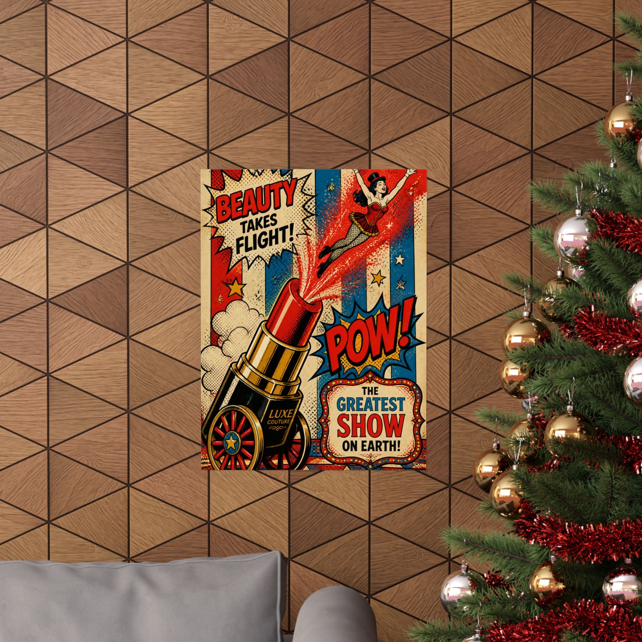 Lipstick Cannon Wall Art Poster 24×36 Pop Art Restaurant Decor Maximalist Print