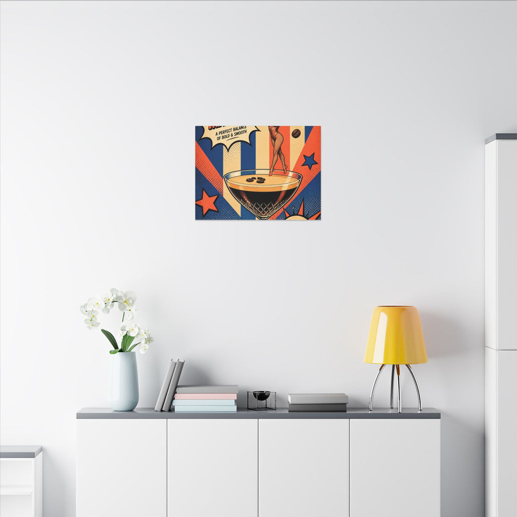 Espresso Martini Acrobat Wall Art Canvas 24×36 Pop Art Restaurant Decor Maximalist Print