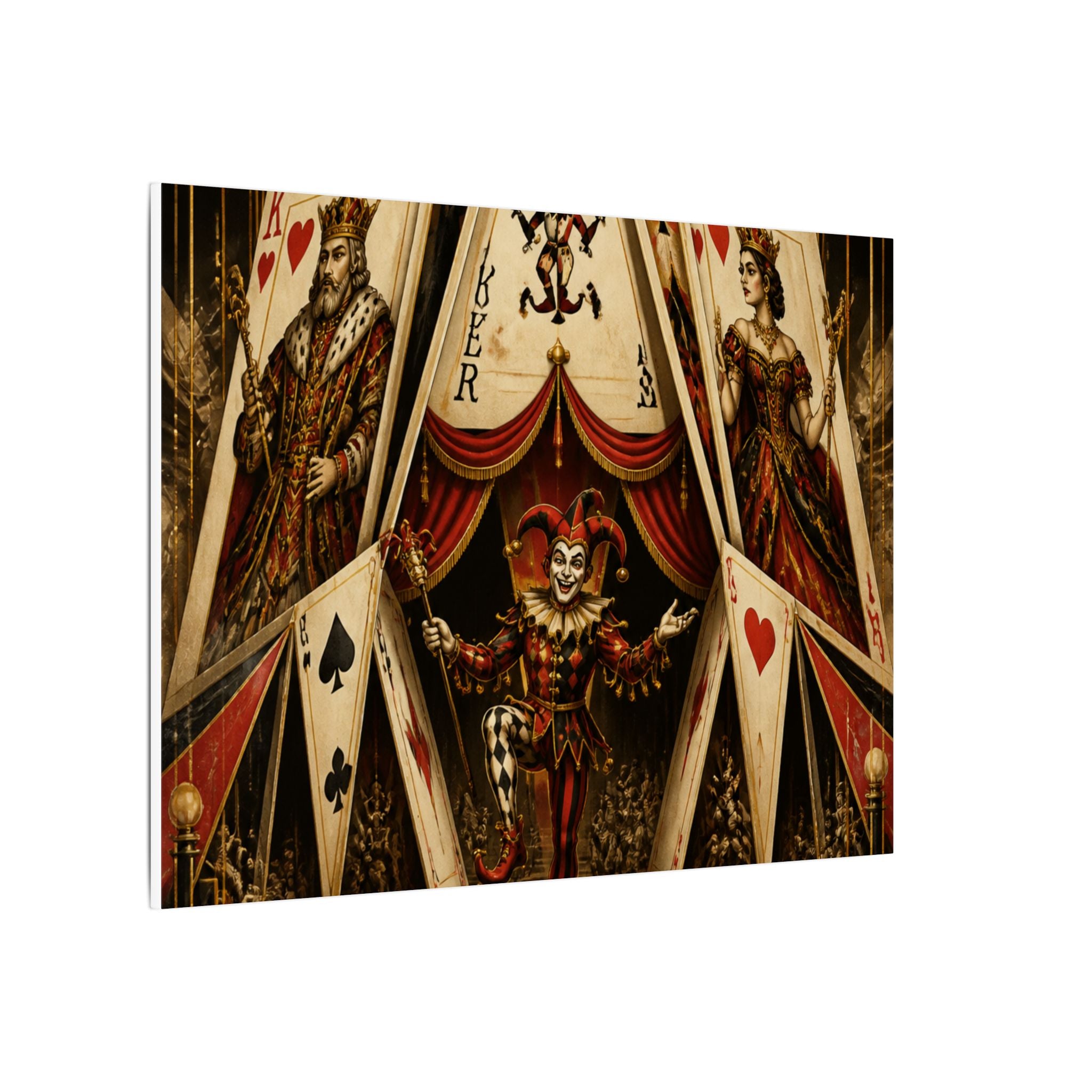 Playing Cards Tent Wall Art Canvas 24×36 Art Deco Bar Area Decor Maximalist Print