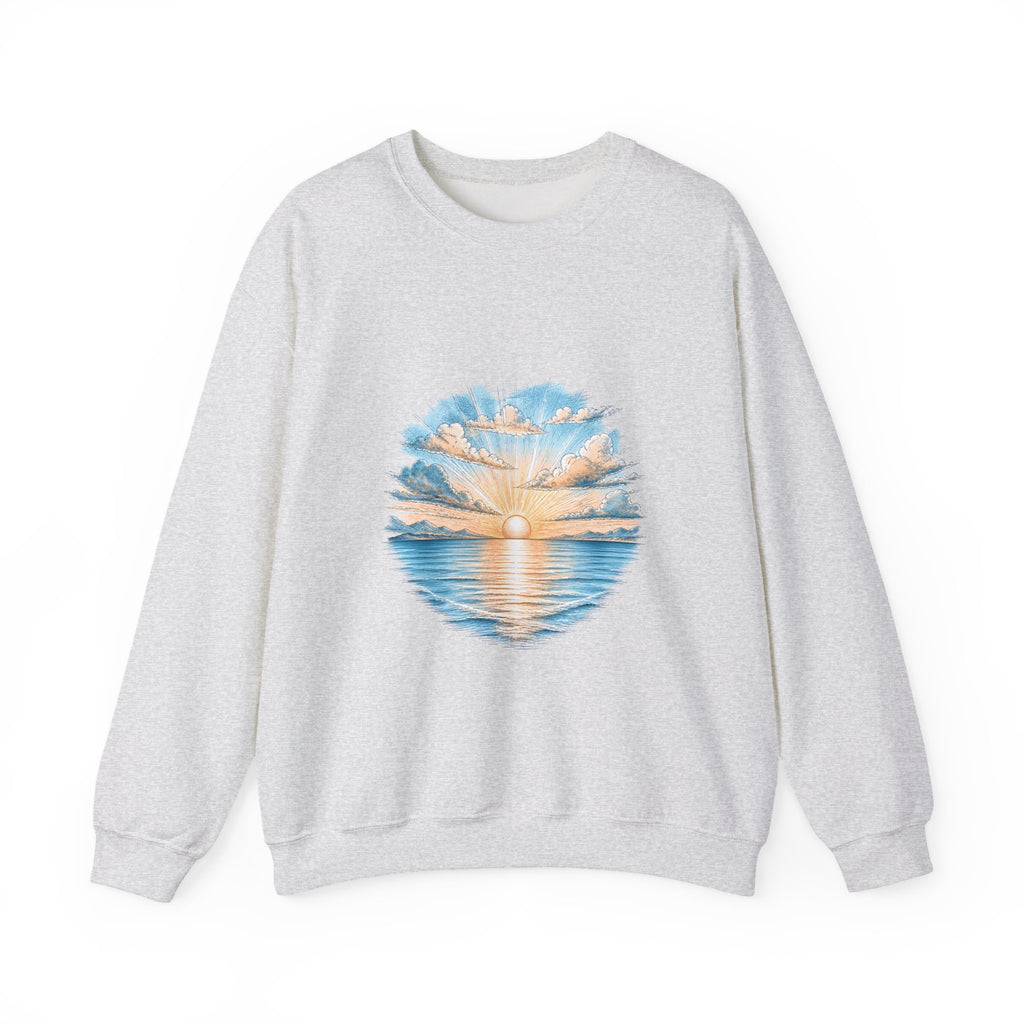 Matching Couple Sweatshirt - Sunrise & Sunset Matching Couple Crewneck Sweatshirt Hand-Drawn Art His Hers Best Friend Gift - Design A