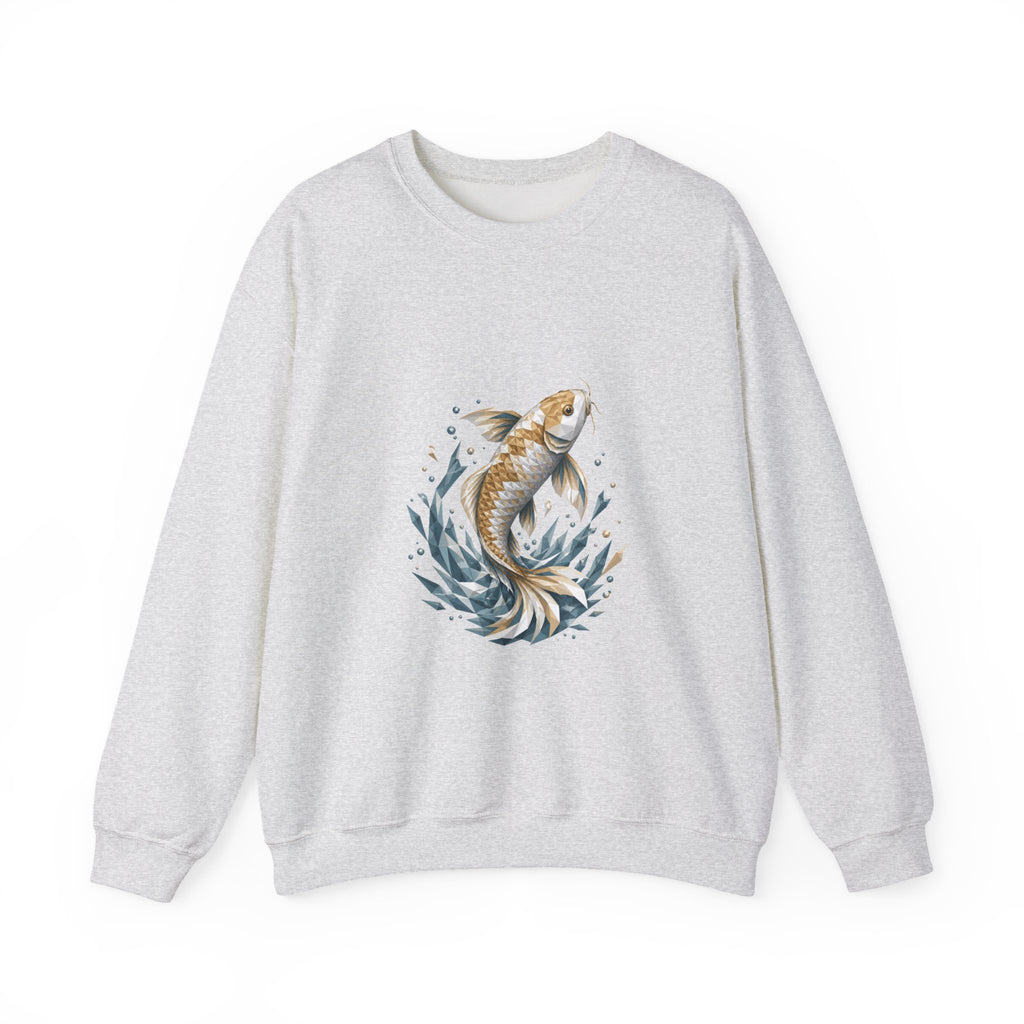 Matching Couple Sweatshirt - Koi Fish Yin Yang Matching Couple Crewneck Sweatshirt Geometric Art His Hers Couple Gift - Design A