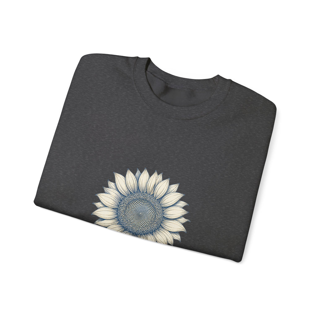 Matching Couple Sweatshirt - Sunflower & Moonflower Matching Couple Comfort Colors Crew Hand-Drawn Art His Hers Anniversary Gift - Design A