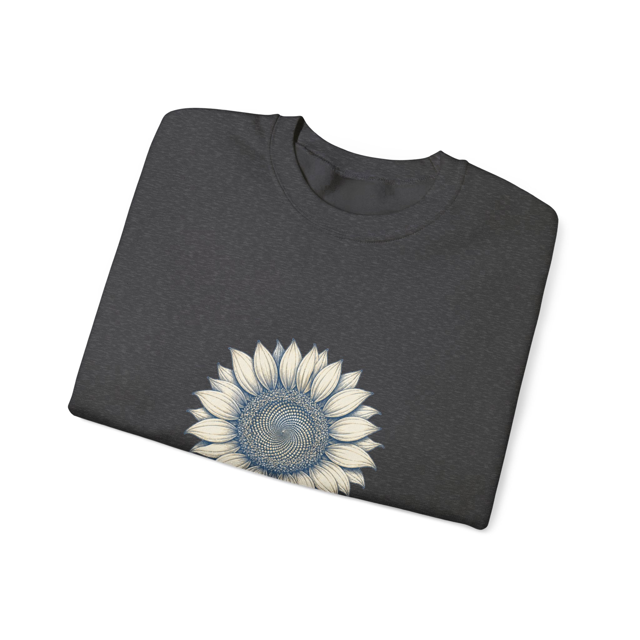 Matching Couple Sweatshirt - Sunflower & Moonflower Matching Couple Comfort Colors Crew Hand-Drawn Art His Hers Anniversary Gift - Design A