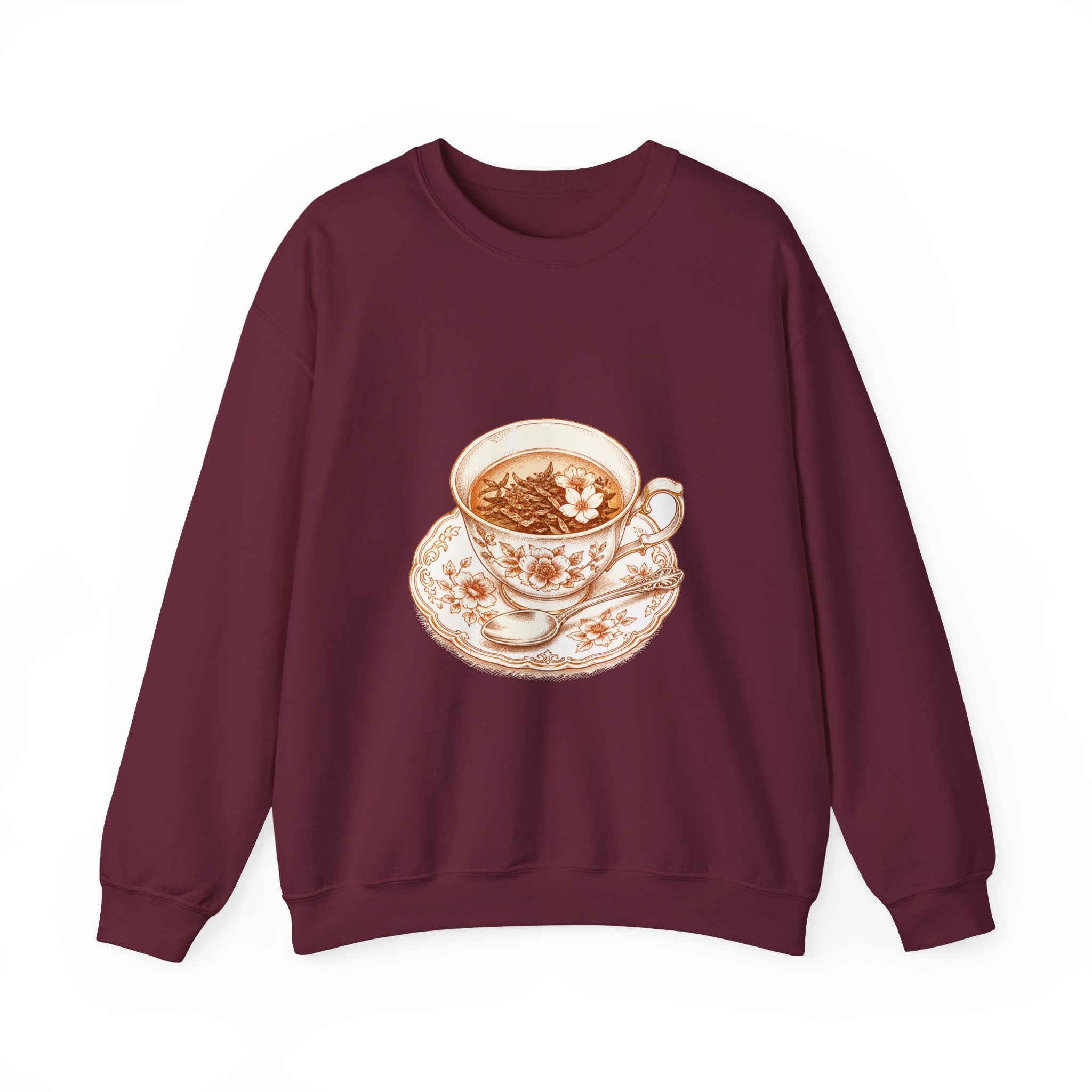 Matching Couple Sweatshirt - Coffee & Tea Matching Couple Crewneck Sweatshirt Hand-Drawn Art His Hers Best Friend Gift - Design B