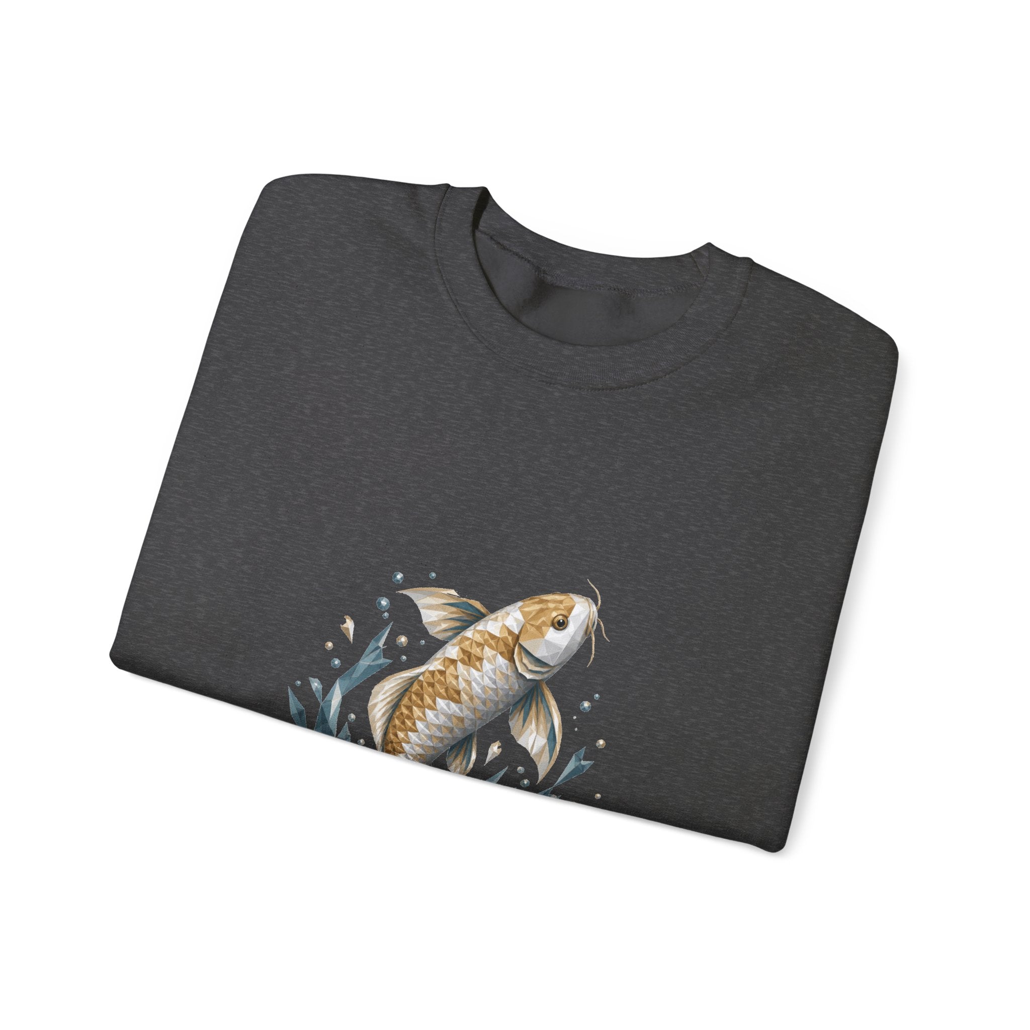 Matching Couple Sweatshirt - Koi Fish Yin Yang Matching Couple Crewneck Sweatshirt Geometric Art His Hers Couple Gift - Design A