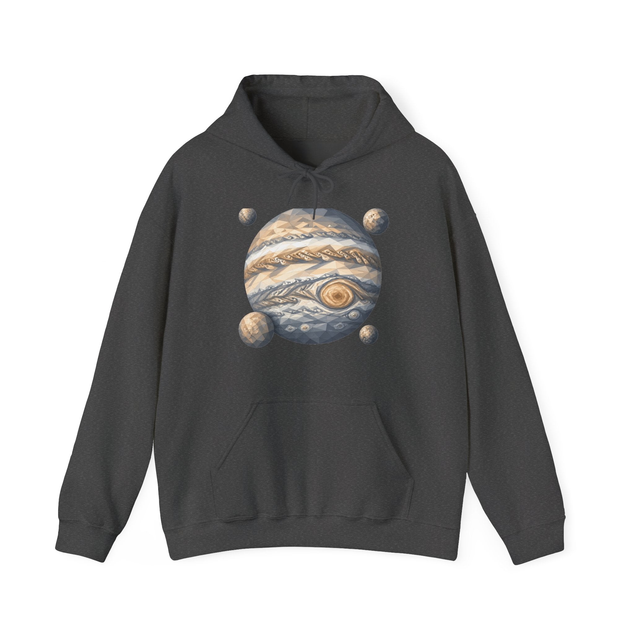 Matching Couple Sweatshirt - Saturn & Jupiter Matching Couple Hooded Sweatshirt Geometric Art His Hers Couple Gift - Design B