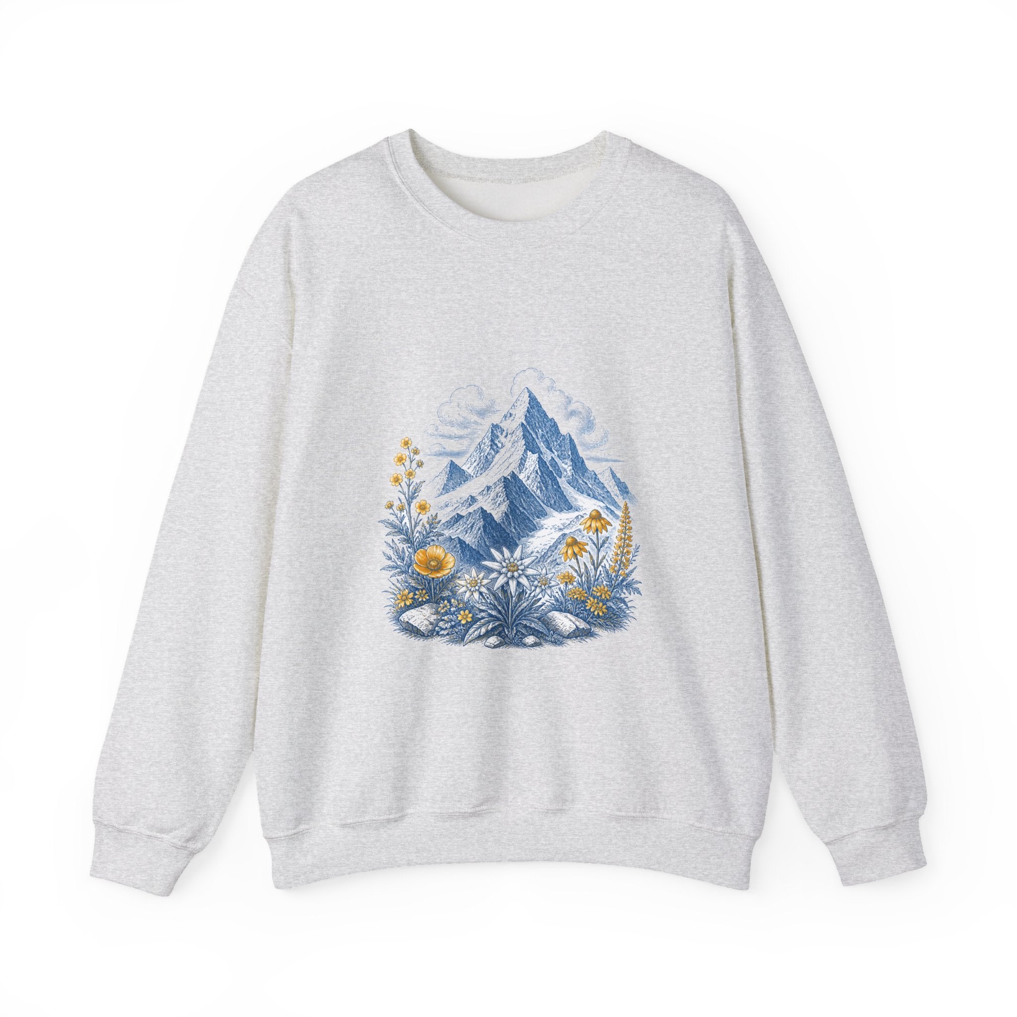 Matching Couple Sweatshirt - Mountain & Ocean Matching Couple Premium Fleece Sweatshirt Vintage Art His Hers Honeymoon Gift - Design A