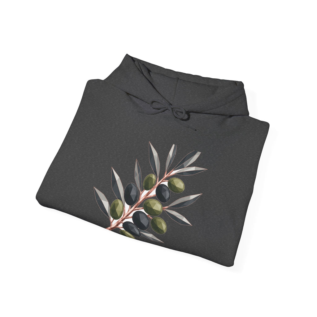 Matching Couple Sweatshirt - Olive Branch & Fig Matching Couple Hooded Sweatshirt Geometric Art His Hers Couple Gift - Design A