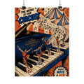 Grand Piano Acrobats Wall Art Poster 18×24 Pop Art Living Room Decor Maximalist Print