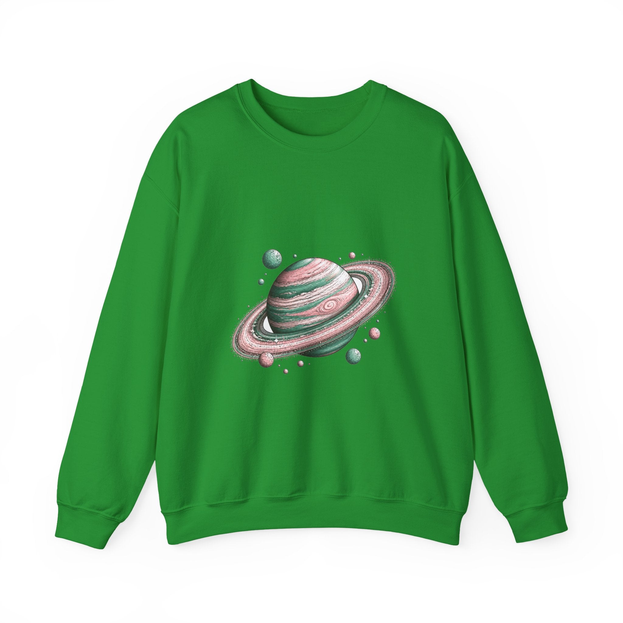 Matching Couple Sweatshirt - Astronaut & Planet Matching Couple Premium Fleece Sweatshirt Hand-Drawn Art His Hers Anniversary Gift - Design B