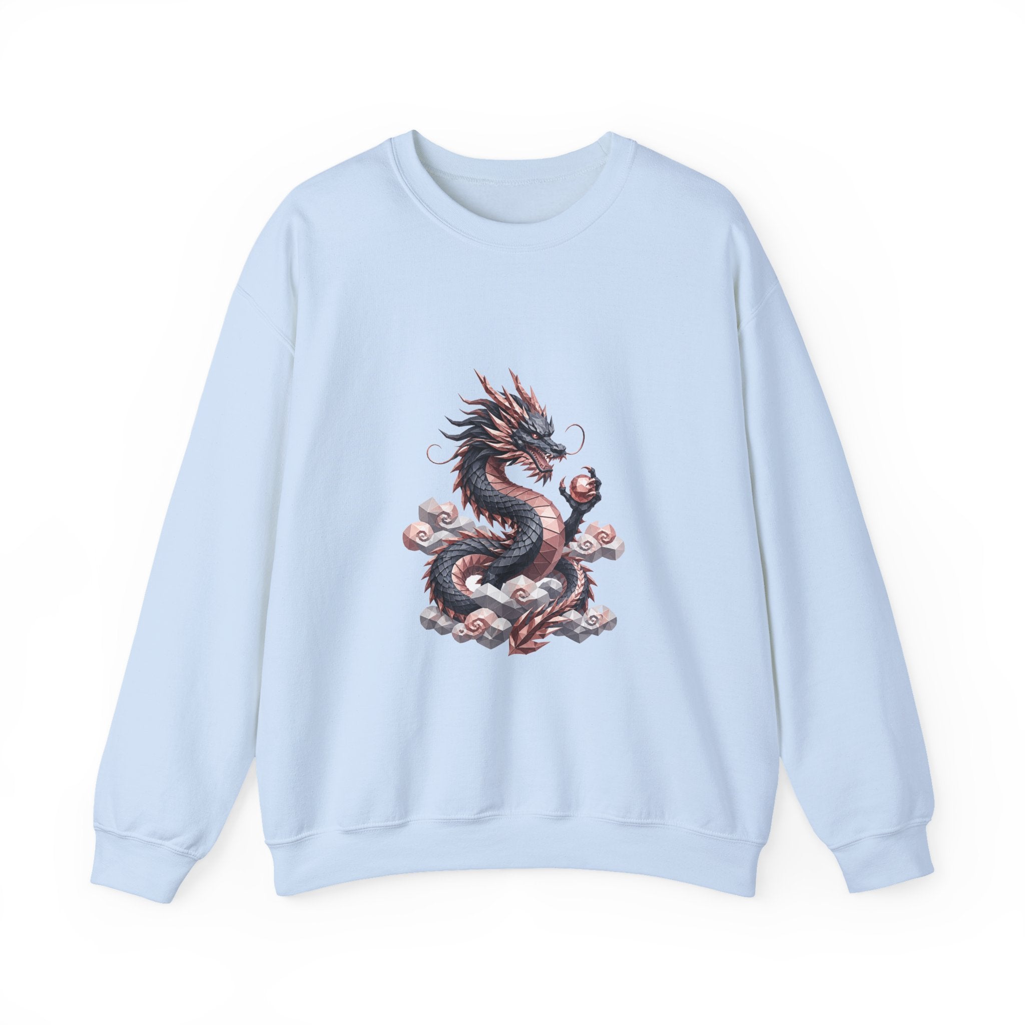 Matching Couple Sweatshirt - Dragon & Phoenix Matching Couple Crewneck Sweatshirt Geometric Art His Hers Couple Gift - Design A