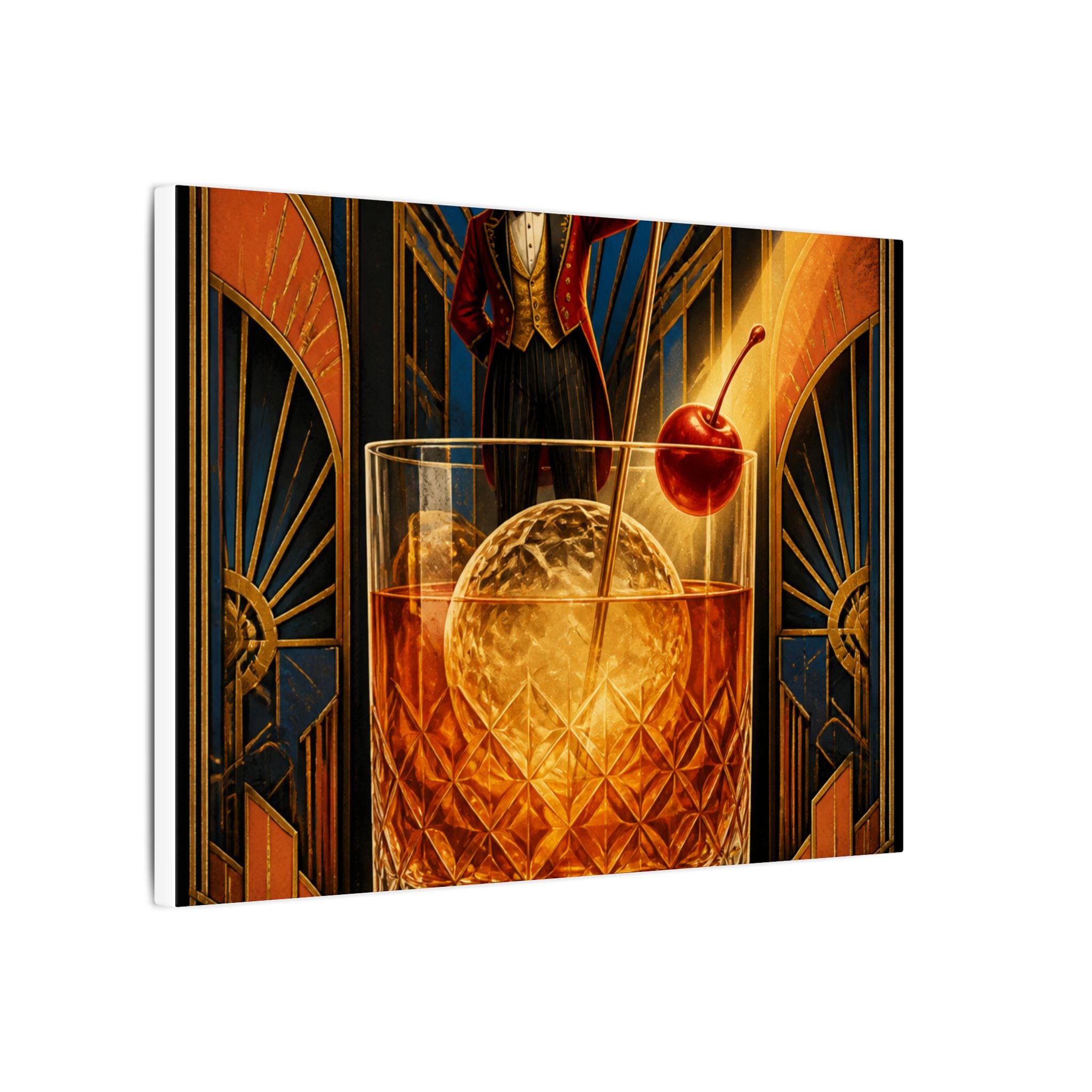 Old Fashioned Ringmaster Wall Art Canvas 24×36 Art Deco Bar Area Decor Maximalist Print