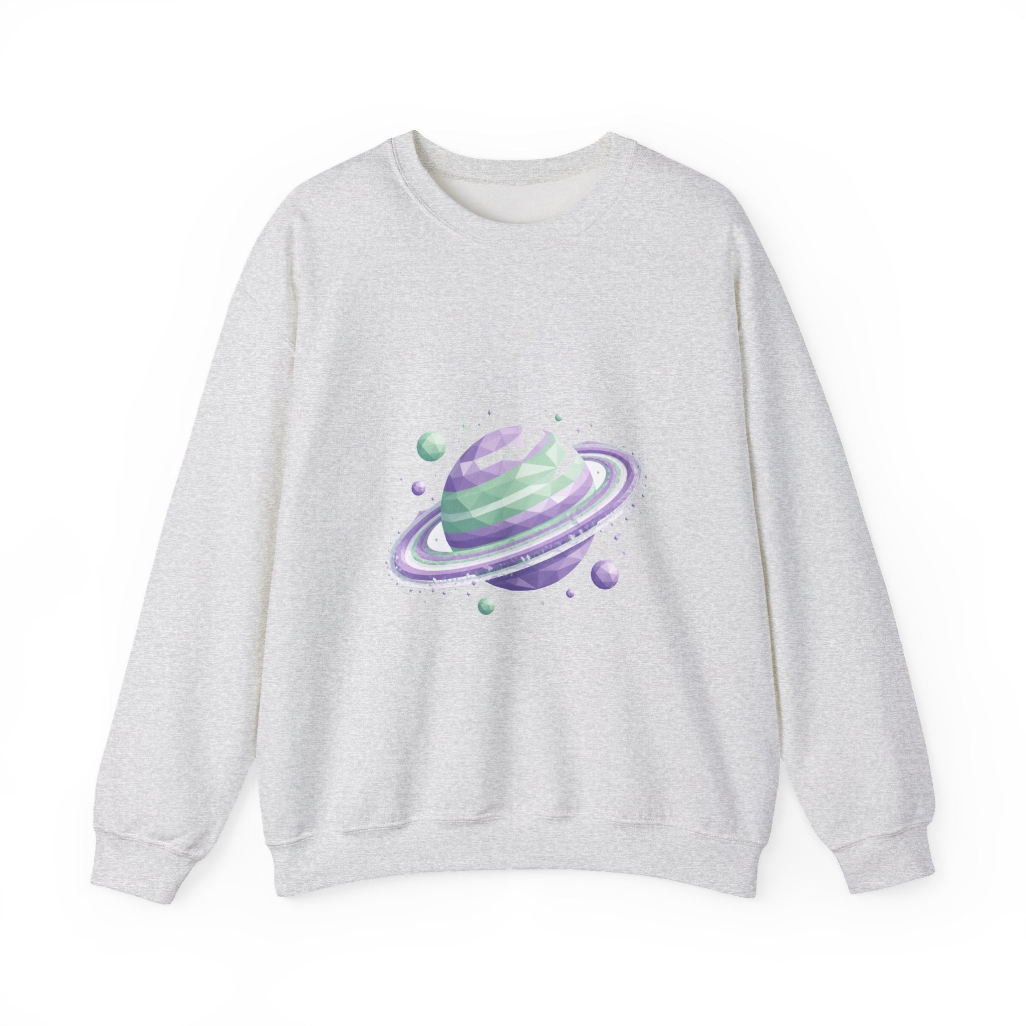 Matching Couple Sweatshirt - Astronaut & Planet Matching Couple Crewneck Sweatshirt Geometric Art His Hers Couple Gift - Design B