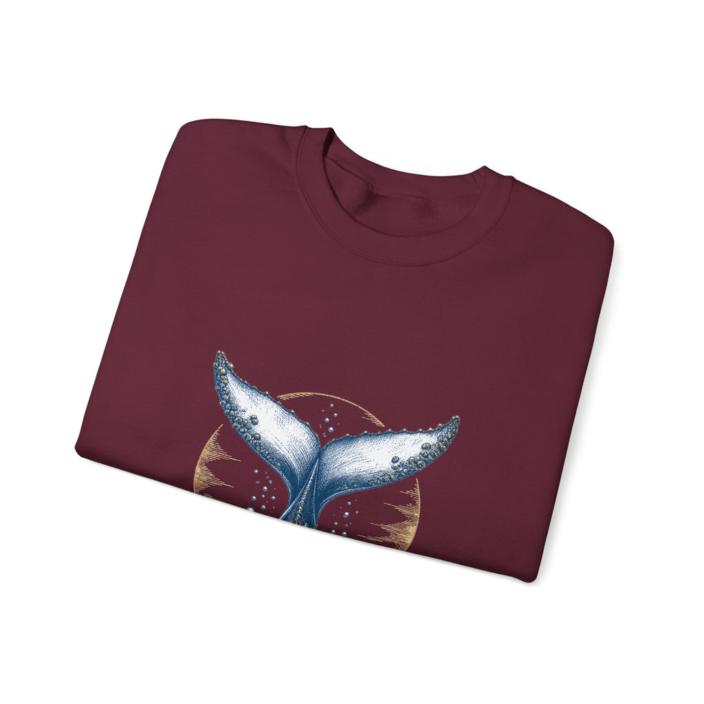 Matching Couple Sweatshirt - Eagle & Whale Matching Couple Comfort Colors Crew Hand-Drawn Art His Hers Anniversary Gift - Design B