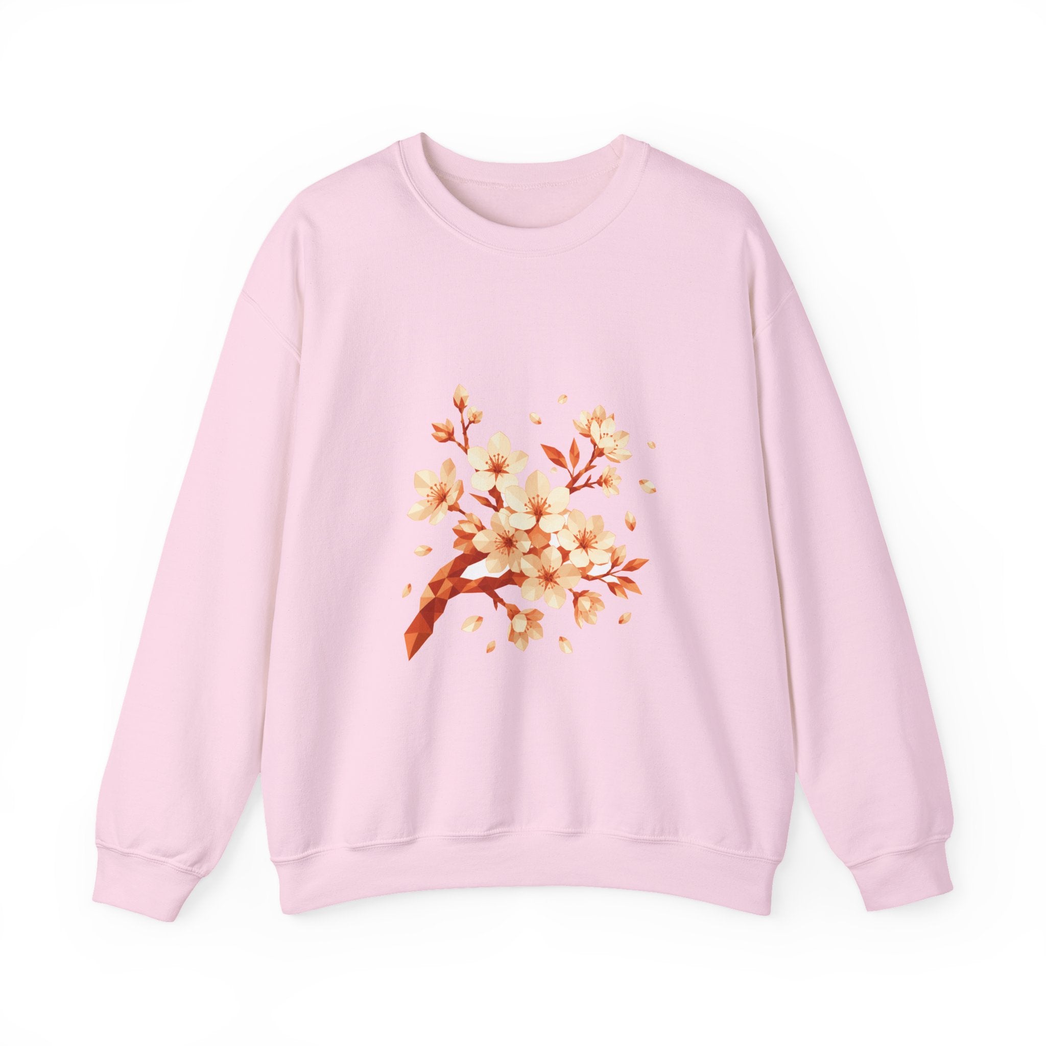 Matching Couple Sweatshirt - Cherry Blossom & Maple Leaf Matching Couple Comfort Colors Crew Geometric Art His Hers Love Gift - Design A