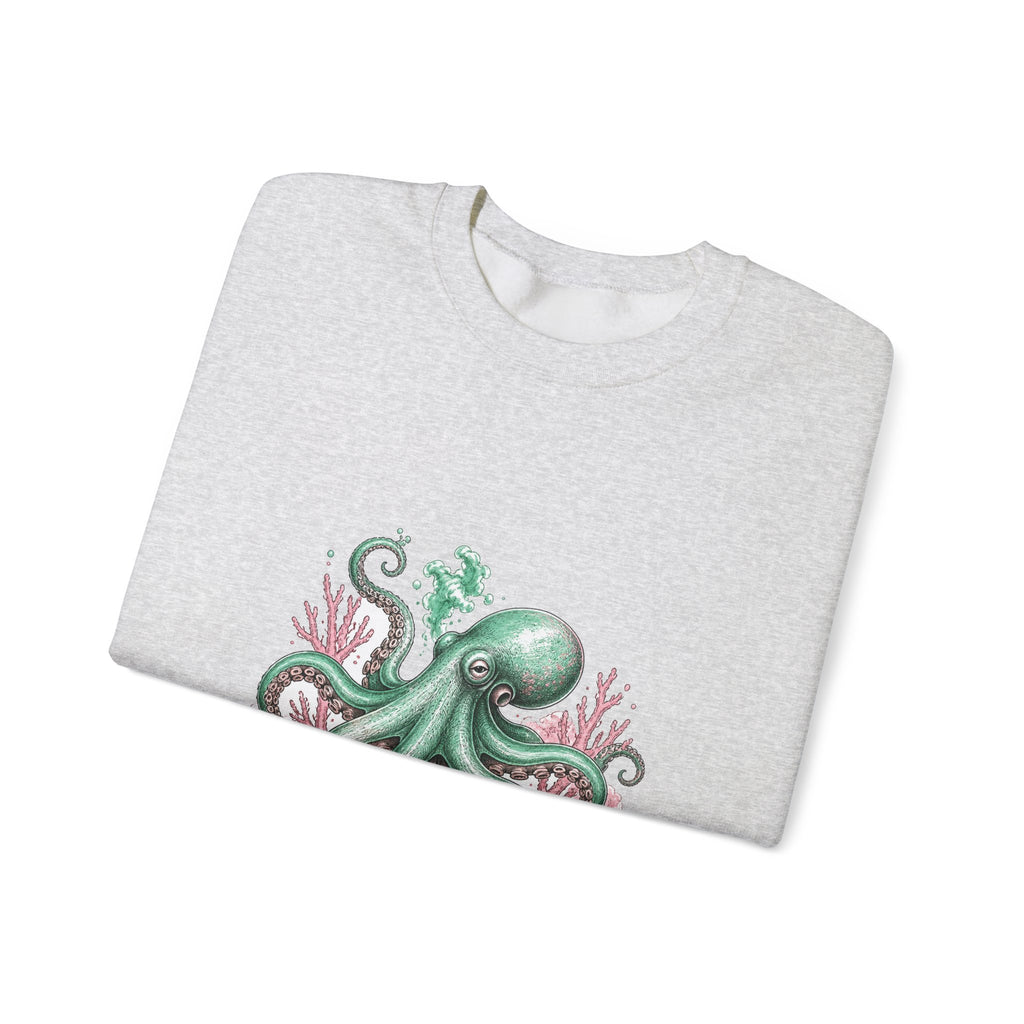 Matching Couple Sweatshirt - Octopus & Jellyfish Matching Couple Premium Fleece Sweatshirt Hand-Drawn Art His Hers Anniversary Gift - Design A