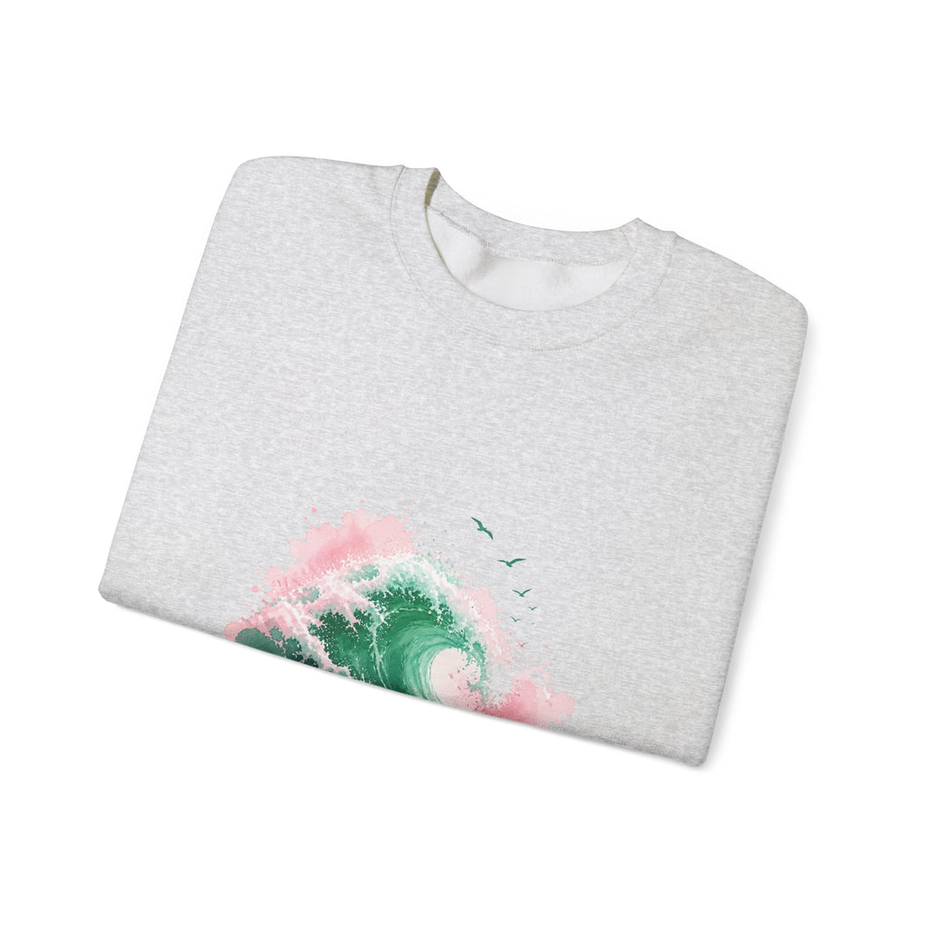 Matching Couple Sweatshirt - Mountain & Ocean Matching Couple Comfort Colors Crew Watercolor Art His Hers Birthday Gift - Design B