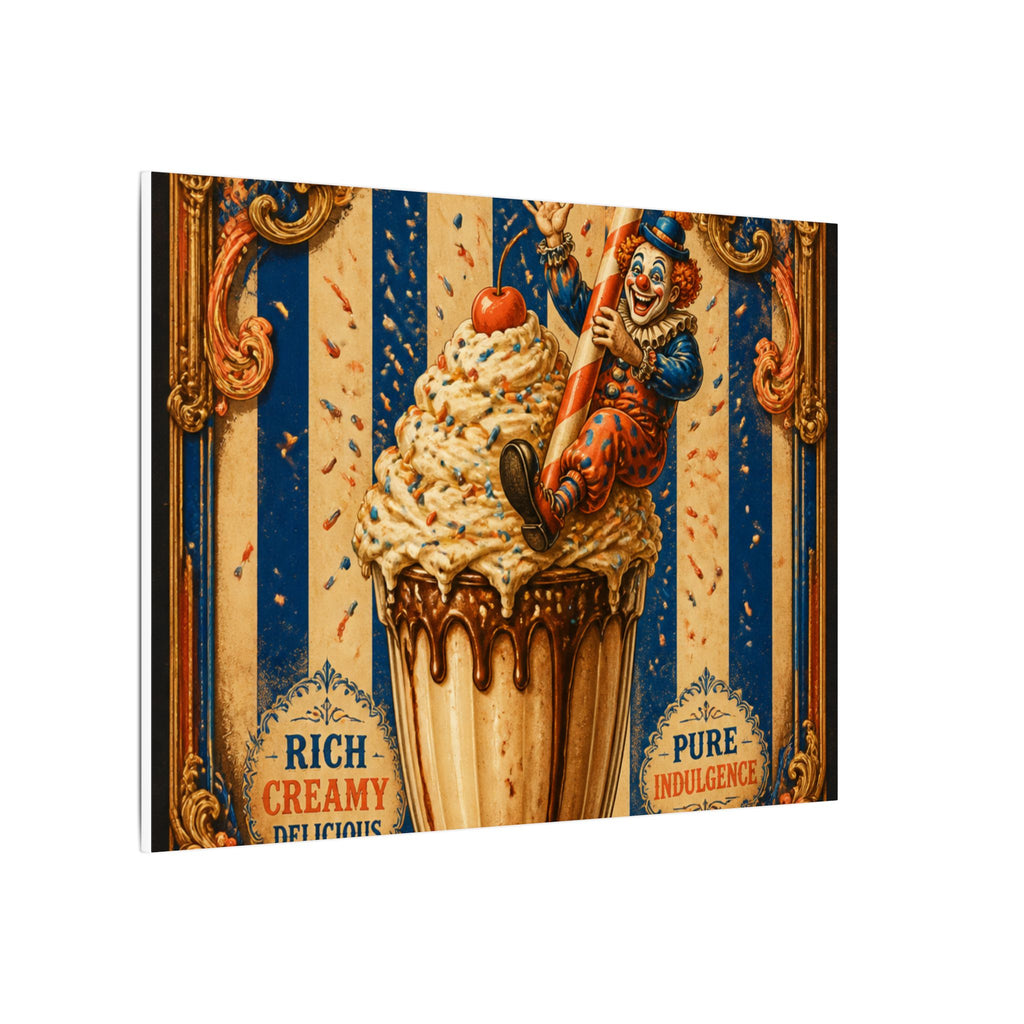 Milkshake Slide Clown Wall Art Canvas 16×20 Baroque Home Office Decor Maximalist Print