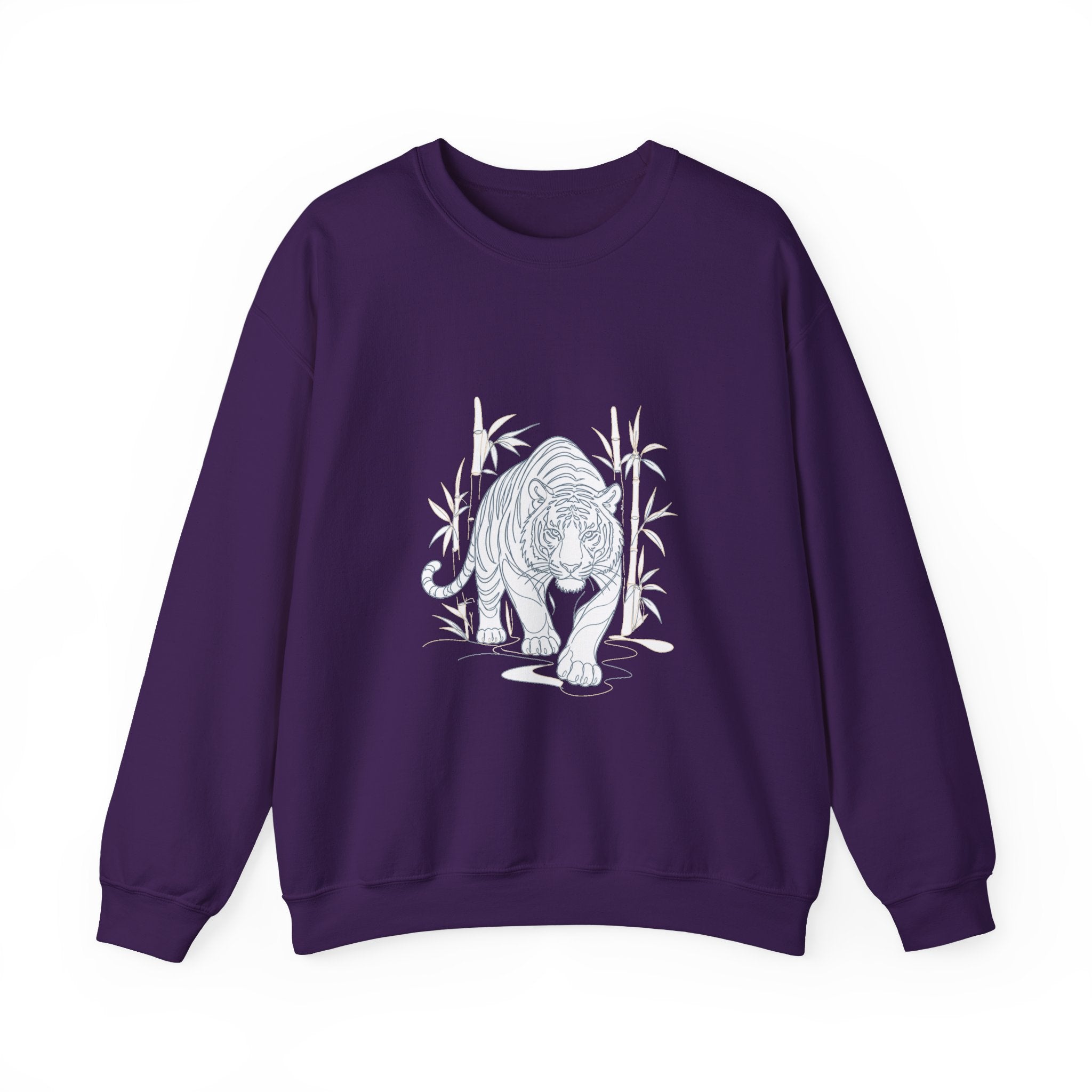 Matching Couple Sweatshirt - Tiger & Crane Matching Couple Crewneck Sweatshirt Minimalist Art His Hers Valentine Gift - Design A