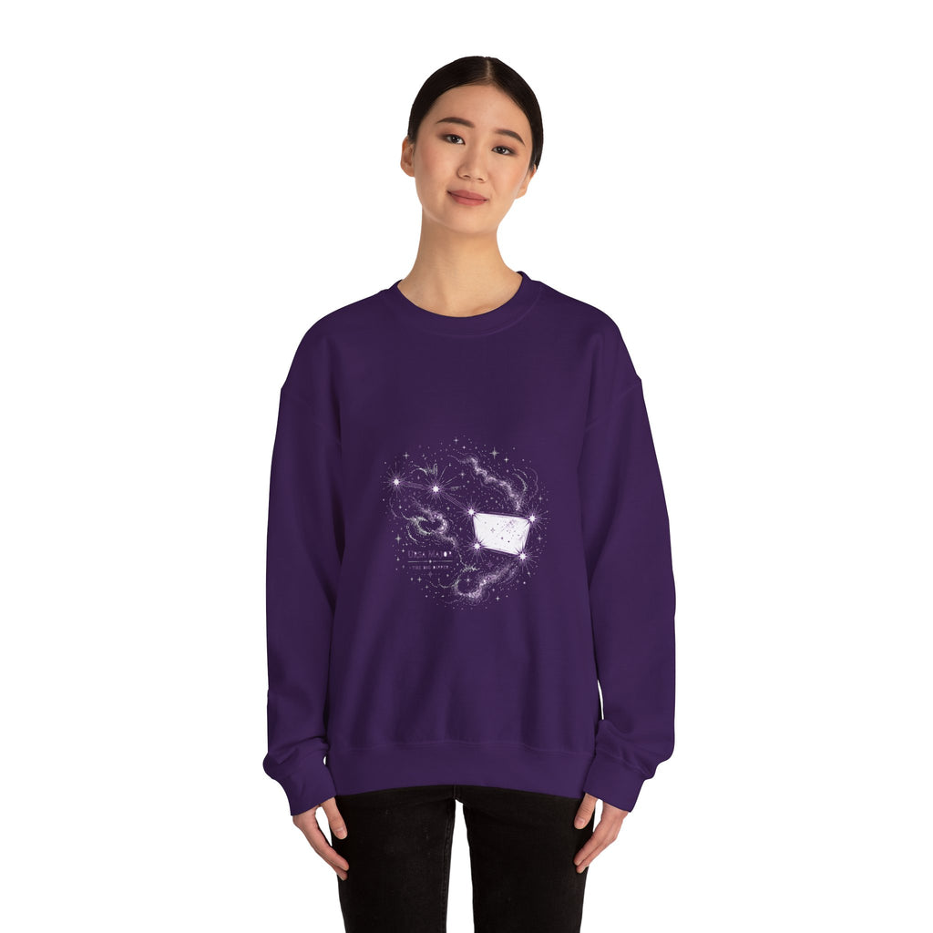 Matching Couple Sweatshirt - Big & Little Dipper Matching Couple Comfort Colors Crew Hand-Drawn Art His Hers Anniversary Gift - Design A