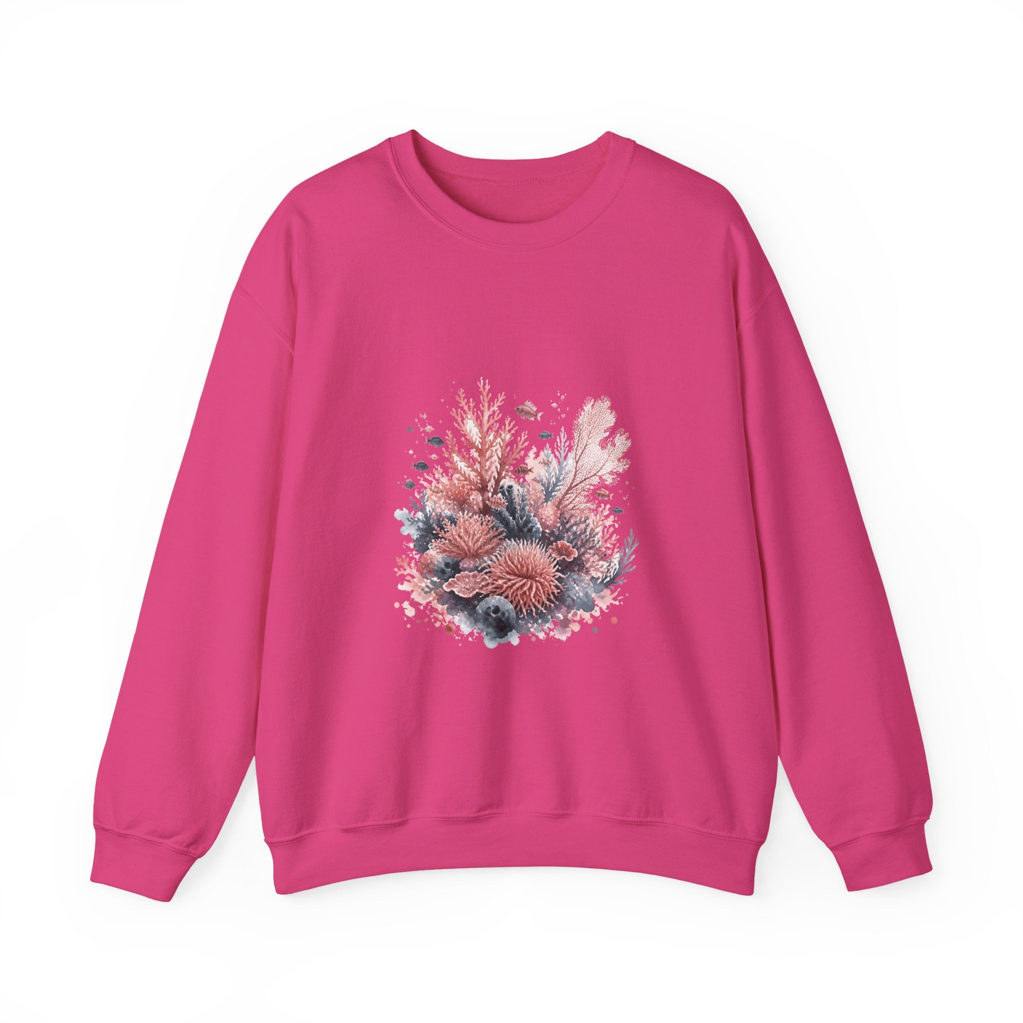 Matching Couple Sweatshirt - Coral Reef & Deep Sea Matching Couple Comfort Colors Crew Watercolor Art His Hers Birthday Gift - Design A