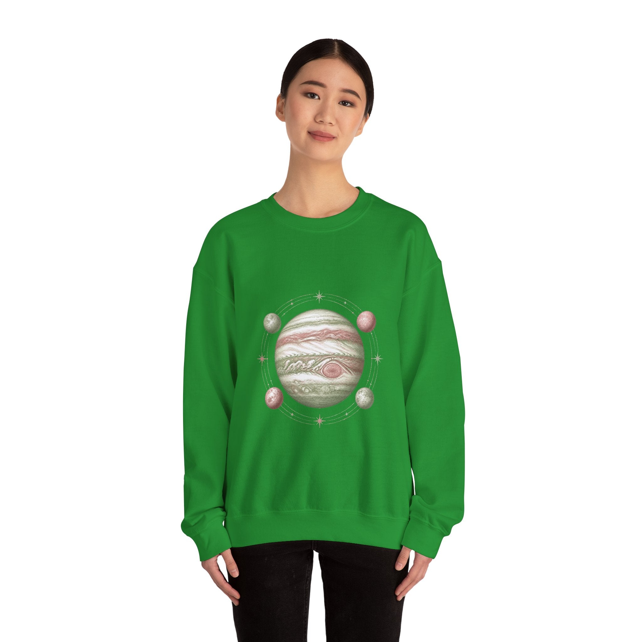 Matching Couple Sweatshirt - Saturn & Jupiter Matching Couple Premium Fleece Sweatshirt Vintage Art His Hers Honeymoon Gift - Design B