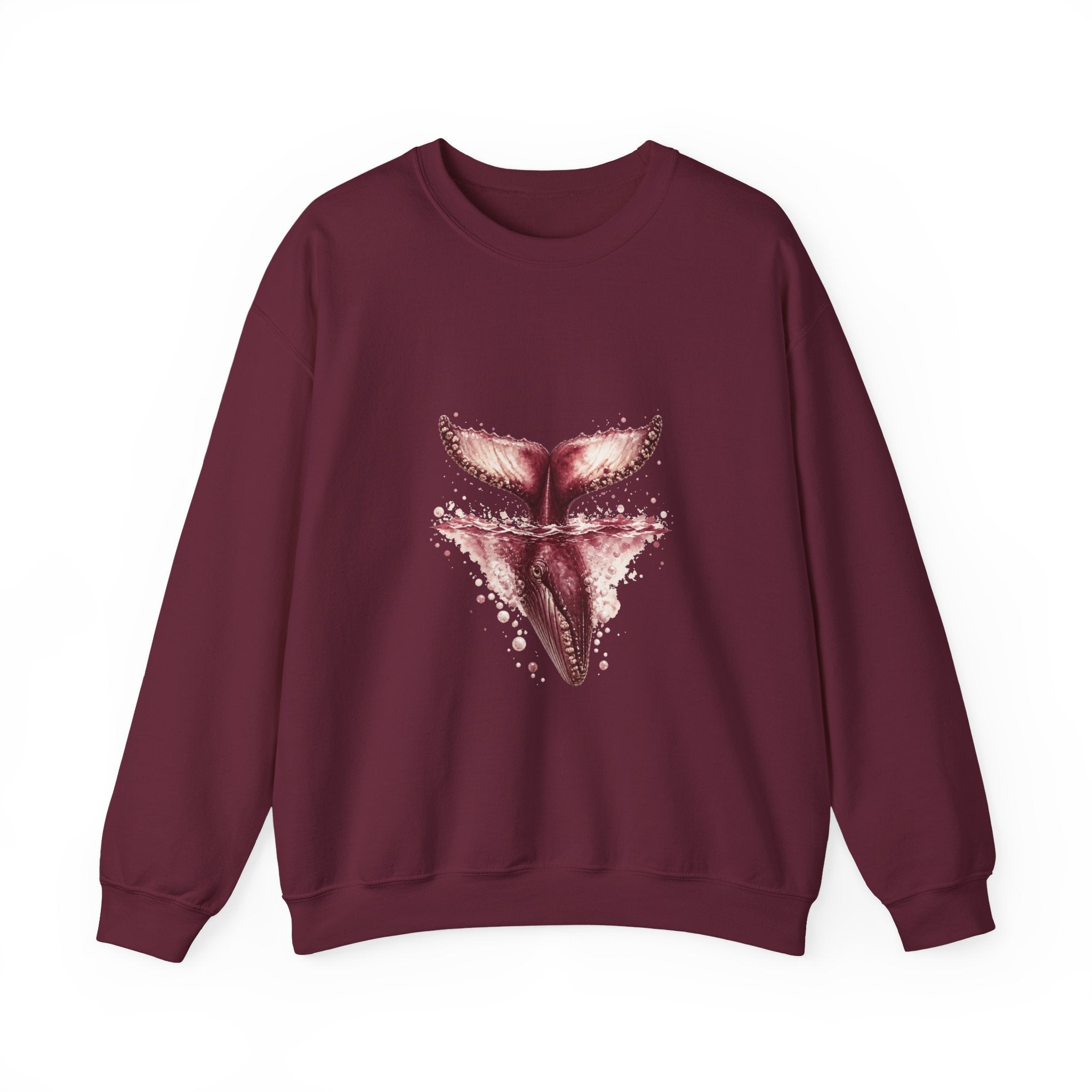 Matching Couple Sweatshirt - Eagle & Whale Matching Couple Crewneck Sweatshirt Watercolor Art His Hers Engagement Gift - Design B