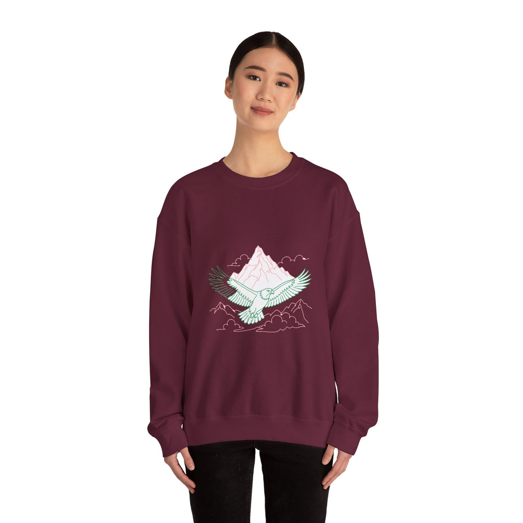 Matching Couple Sweatshirt - Eagle & Whale Matching Couple Comfort Colors Crew Minimalist Art His Hers Christmas Gift - Design A