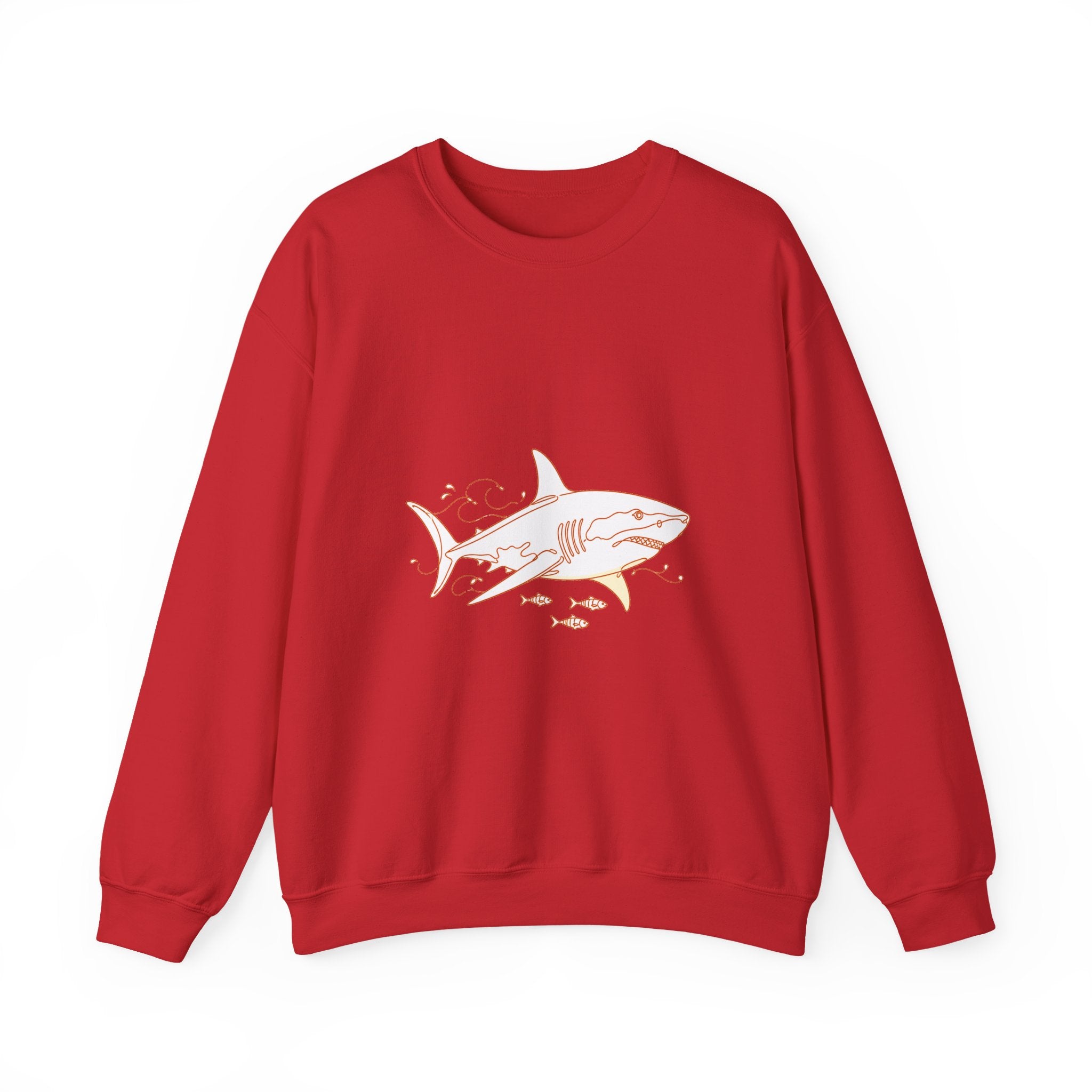 Matching Couple Sweatshirt - Shark & Dolphin Matching Couple Crewneck Sweatshirt Minimalist Art His Hers Valentine Gift - Design A