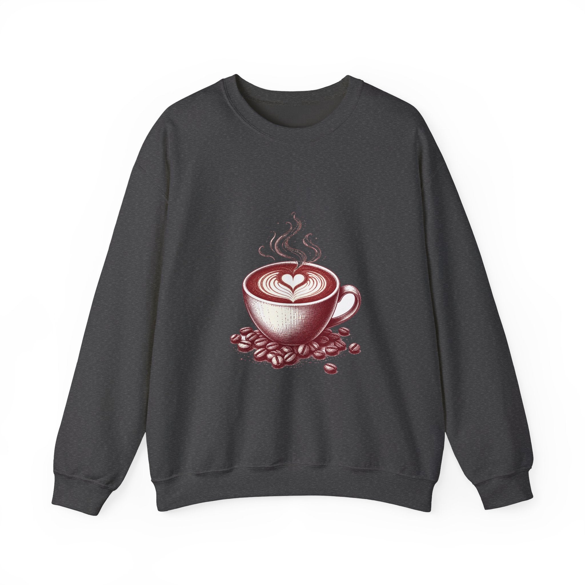 Matching Couple Sweatshirt - Coffee & Tea Matching Couple Comfort Colors Crew Hand-Drawn Art His Hers Anniversary Gift - Design A