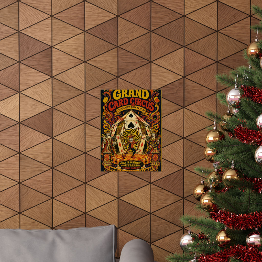 Playing Cards Tent Wall Art Poster 24×36 Psychedelic Dining Room Decor Maximalist Print