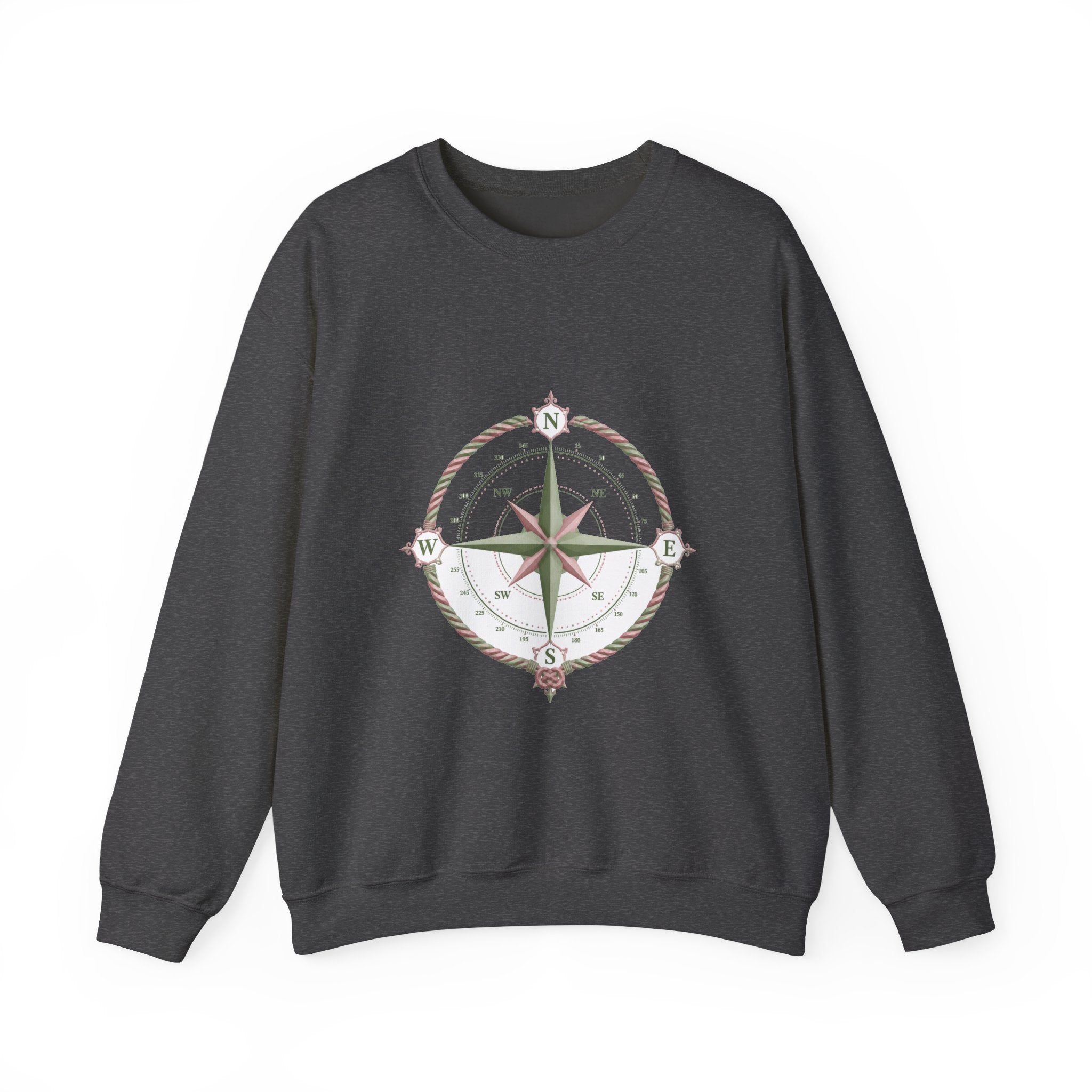Matching Couple Sweatshirt - Compass North & South Matching Couple Premium Fleece Sweatshirt Geometric Art His Hers Love Gift - Design A