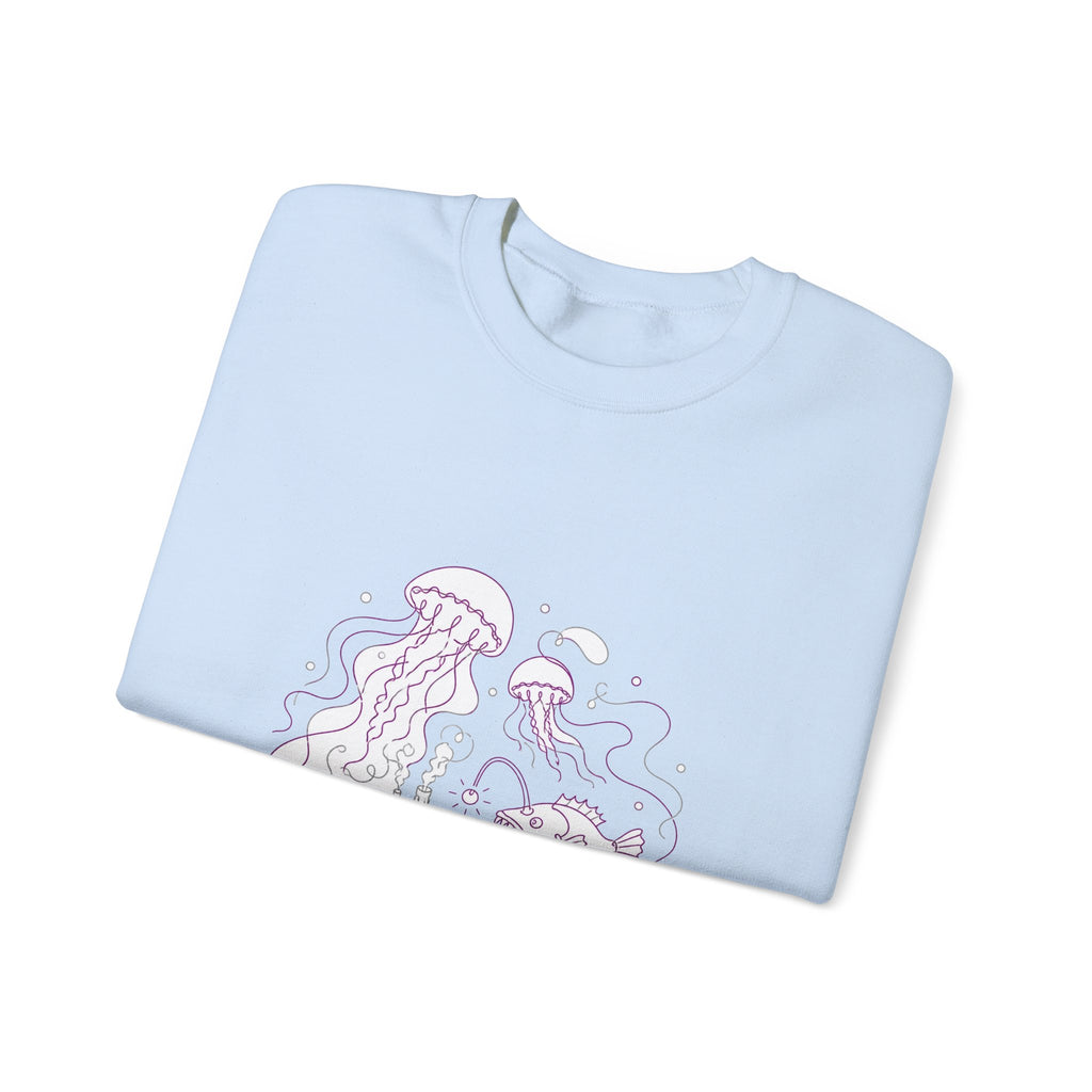 Matching Couple Sweatshirt - Coral Reef & Deep Sea Matching Couple Premium Fleece Sweatshirt Minimalist Art His Hers Christmas Gift - Design B