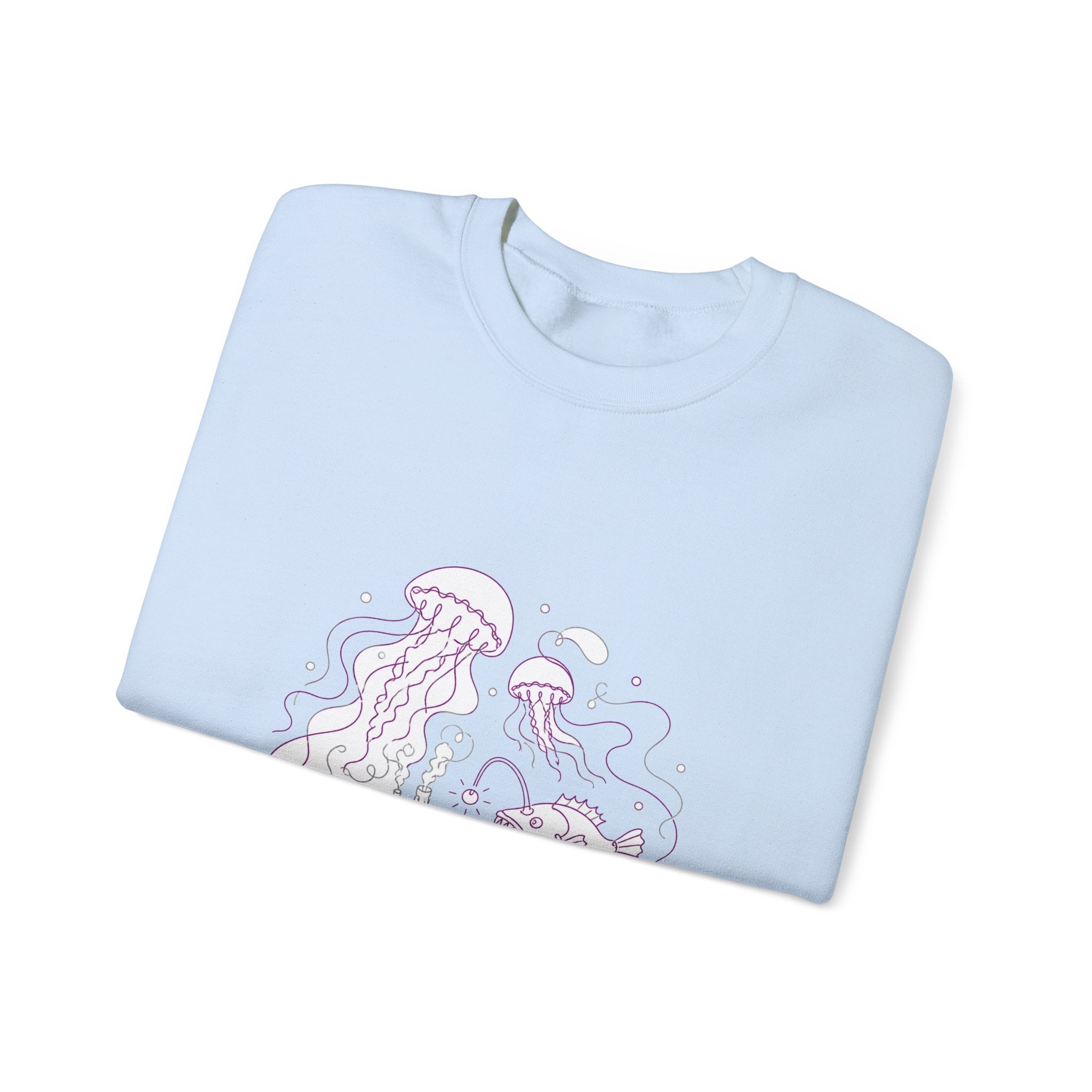 Matching Couple Sweatshirt - Coral Reef & Deep Sea Matching Couple Premium Fleece Sweatshirt Minimalist Art His Hers Christmas Gift - Design B
