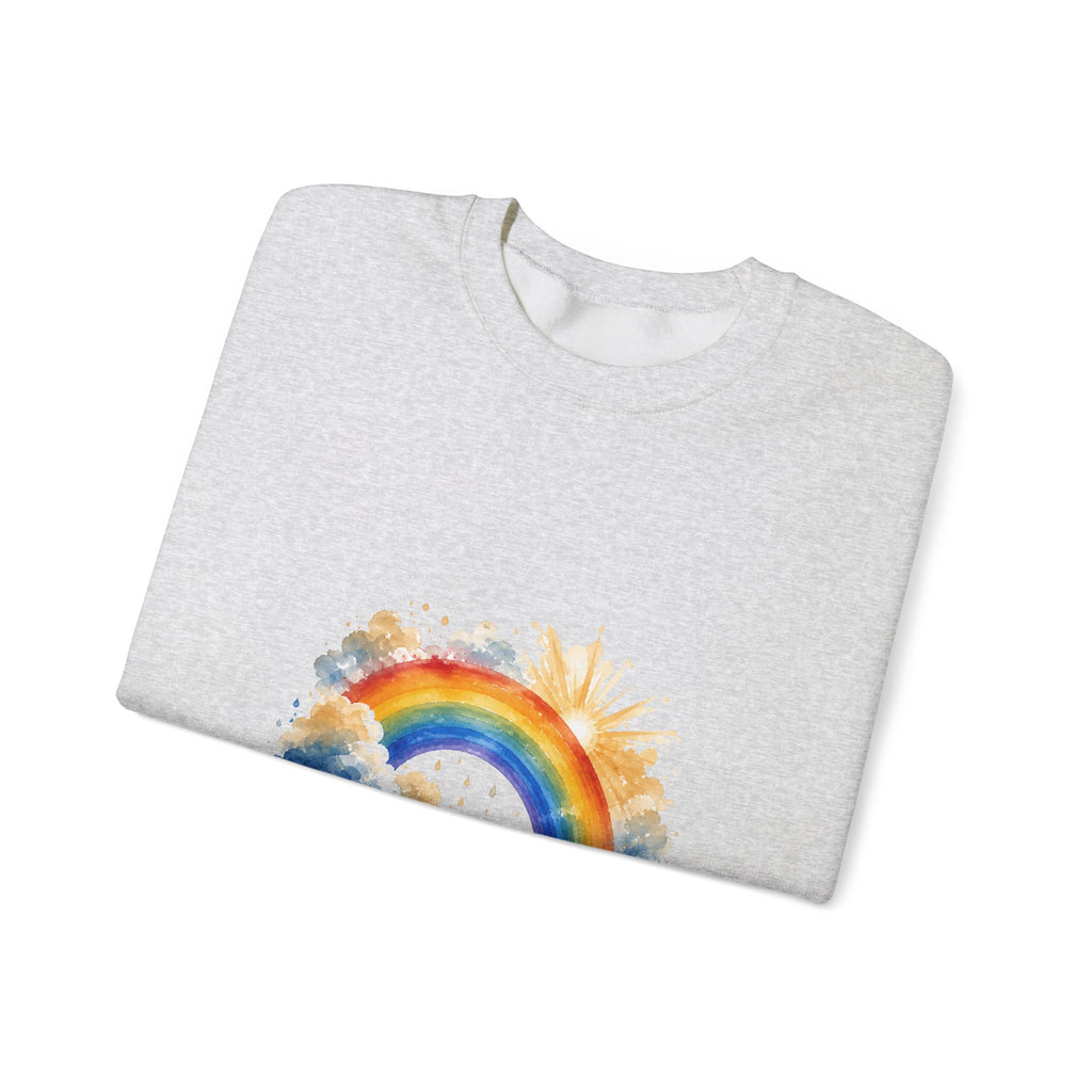 Matching Couple Sweatshirt - Storm & Rainbow Matching Couple Comfort Colors Crew Watercolor Art His Hers Birthday Gift - Design B