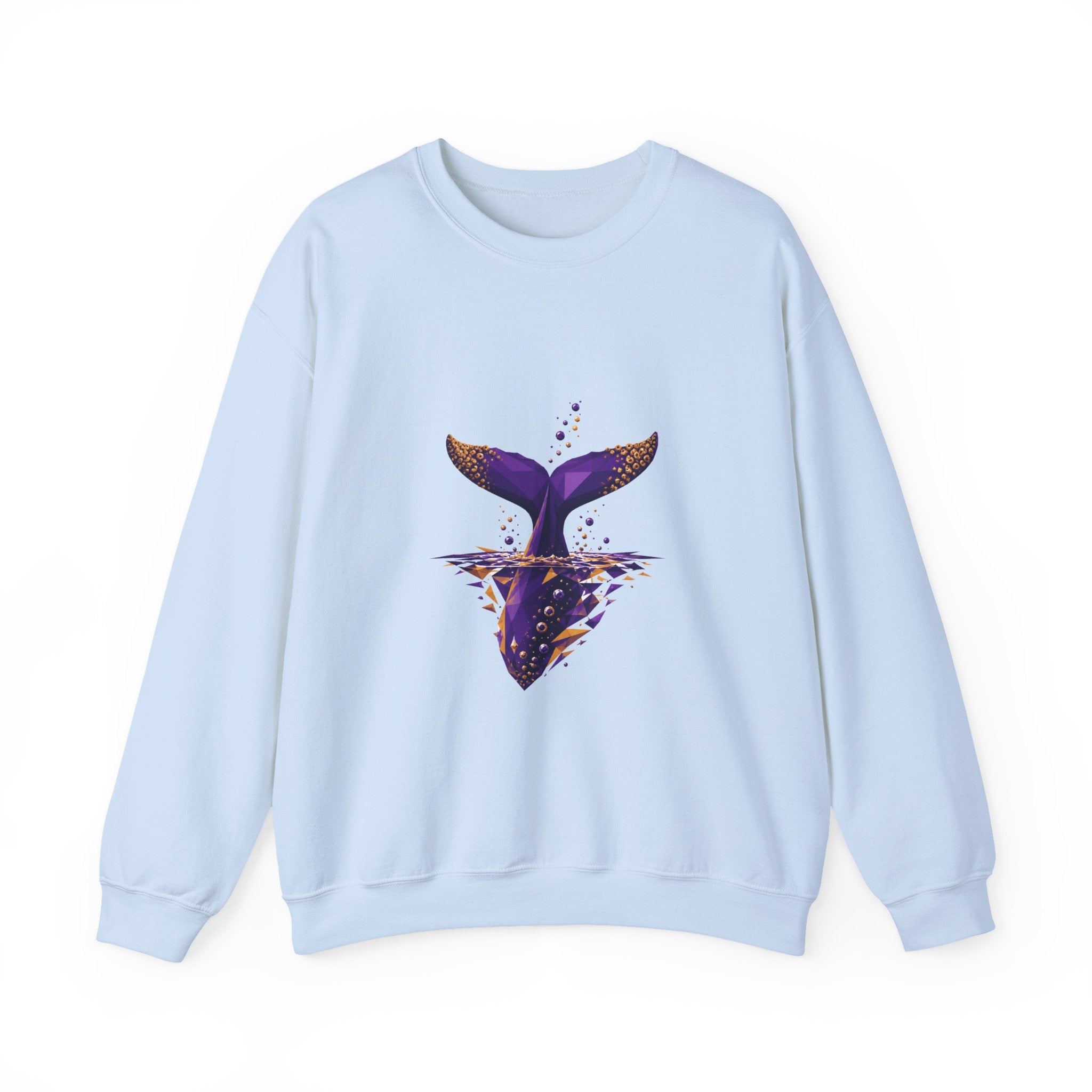 Matching Couple Sweatshirt - Eagle & Whale Matching Couple Premium Fleece Sweatshirt Geometric Art His Hers Love Gift - Design B