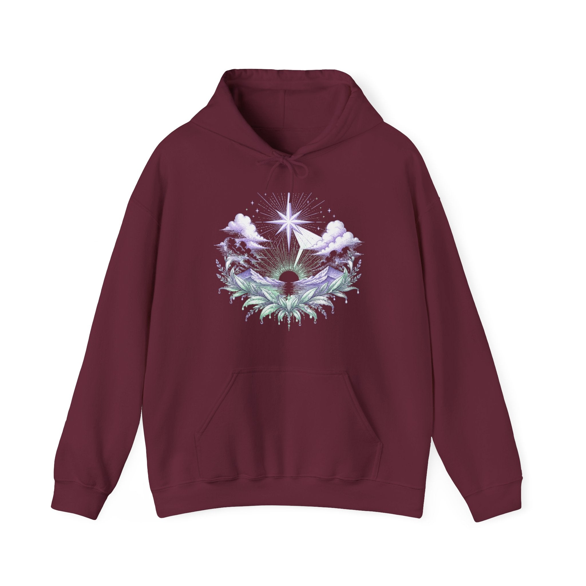 Matching Couple Sweatshirt - Evening & Morning Star Matching Couple Hooded Sweatshirt Hand-Drawn Art His Hers Best Friend Gift - Design B