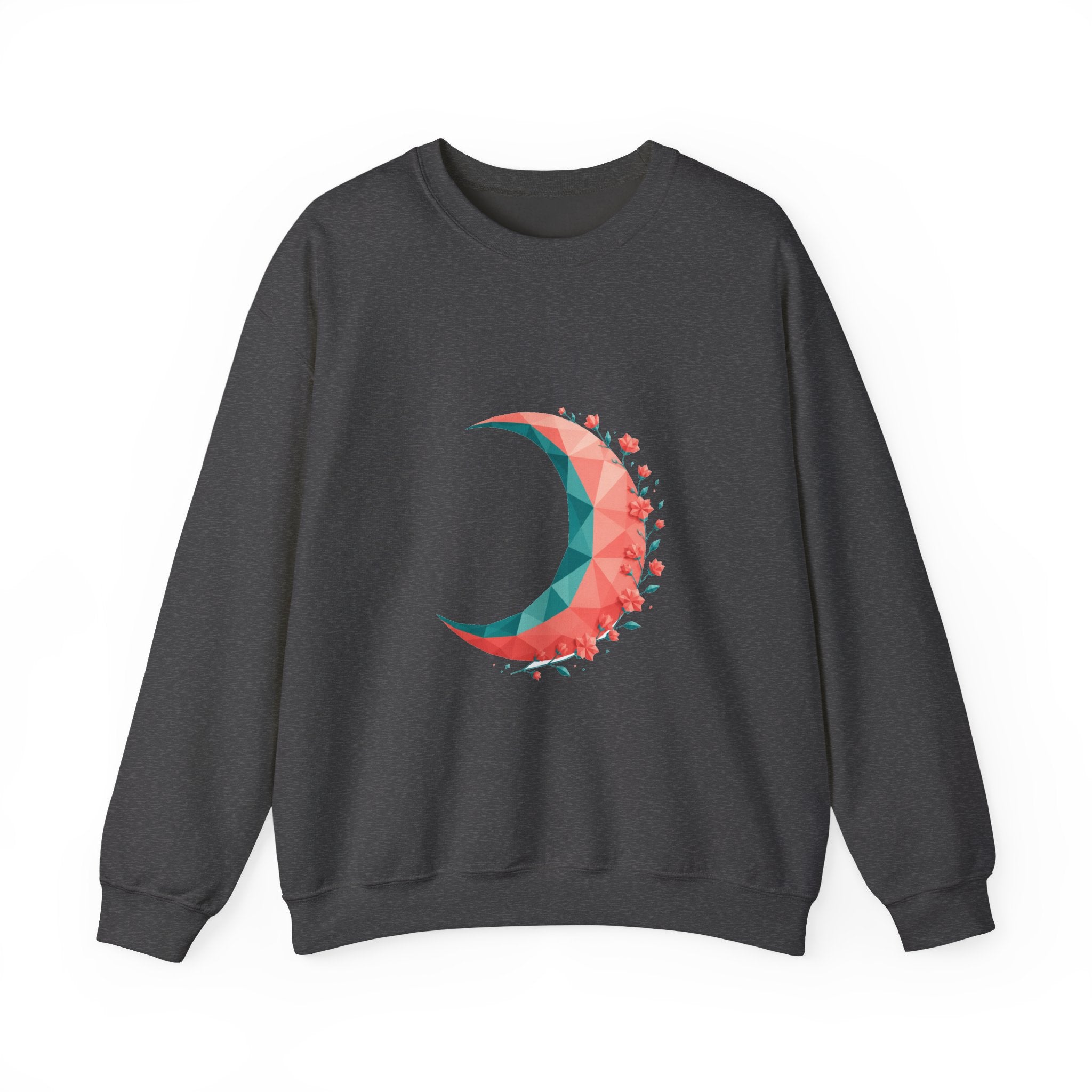 Matching Couple Sweatshirt - Waxing & Waning Moon Matching Couple Crewneck Sweatshirt Geometric Art His Hers Couple Gift - Design A