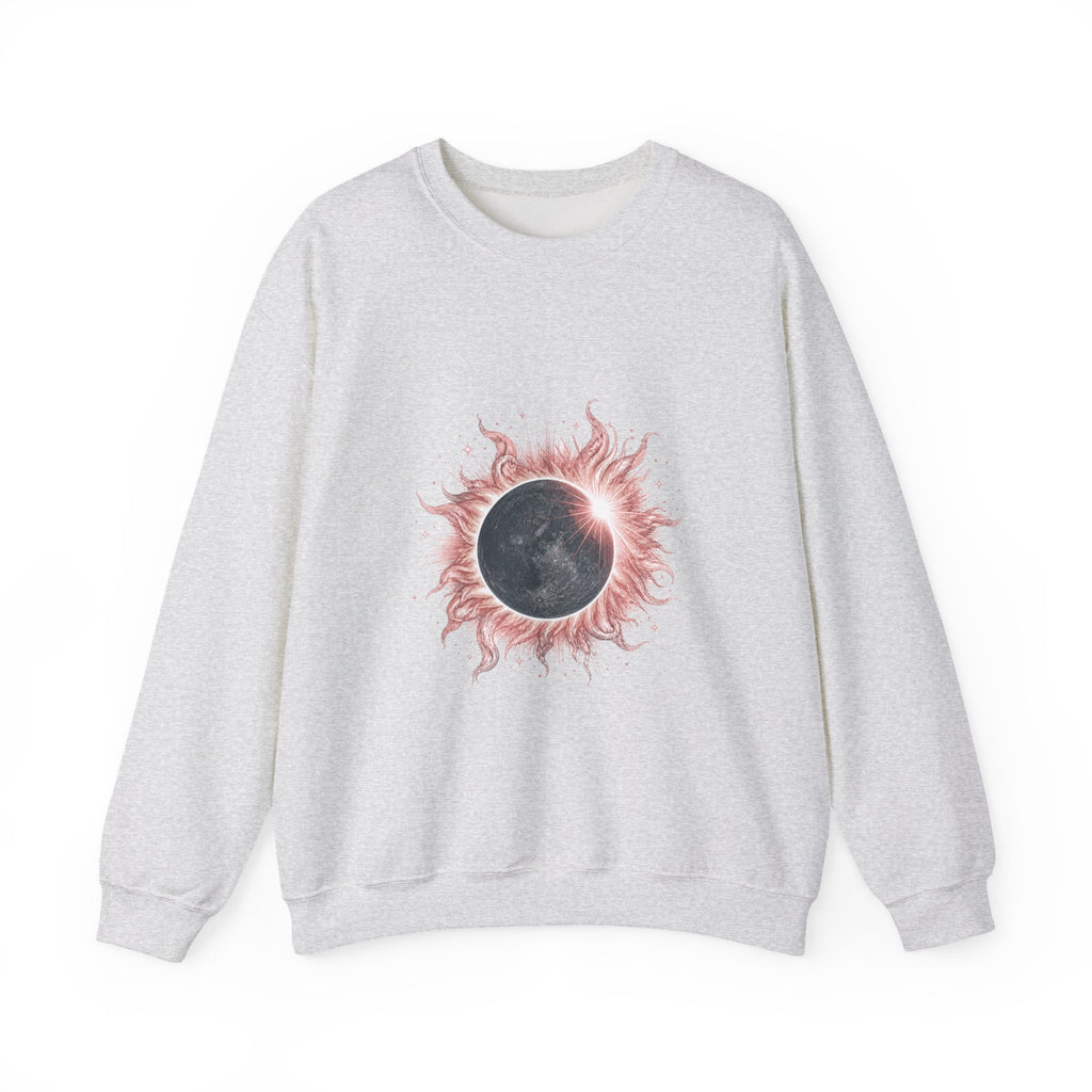 Matching Couple Sweatshirt - Solar & Lunar Eclipse Matching Couple Comfort Colors Crew Hand-Drawn Art His Hers Anniversary Gift - Design A