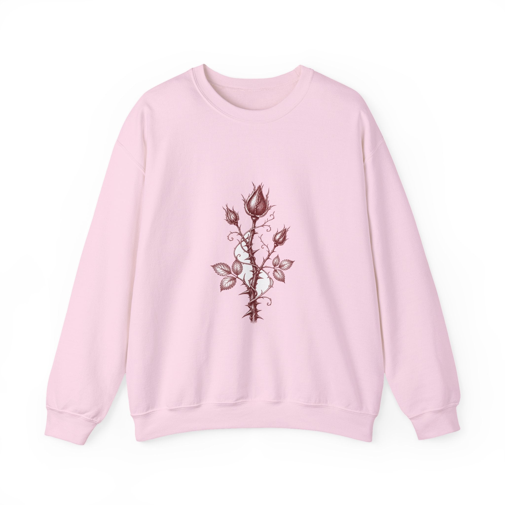 Matching Couple Sweatshirt - Rose & Thorn Matching Couple Crewneck Sweatshirt Hand-Drawn Art His Hers Best Friend Gift - Design B