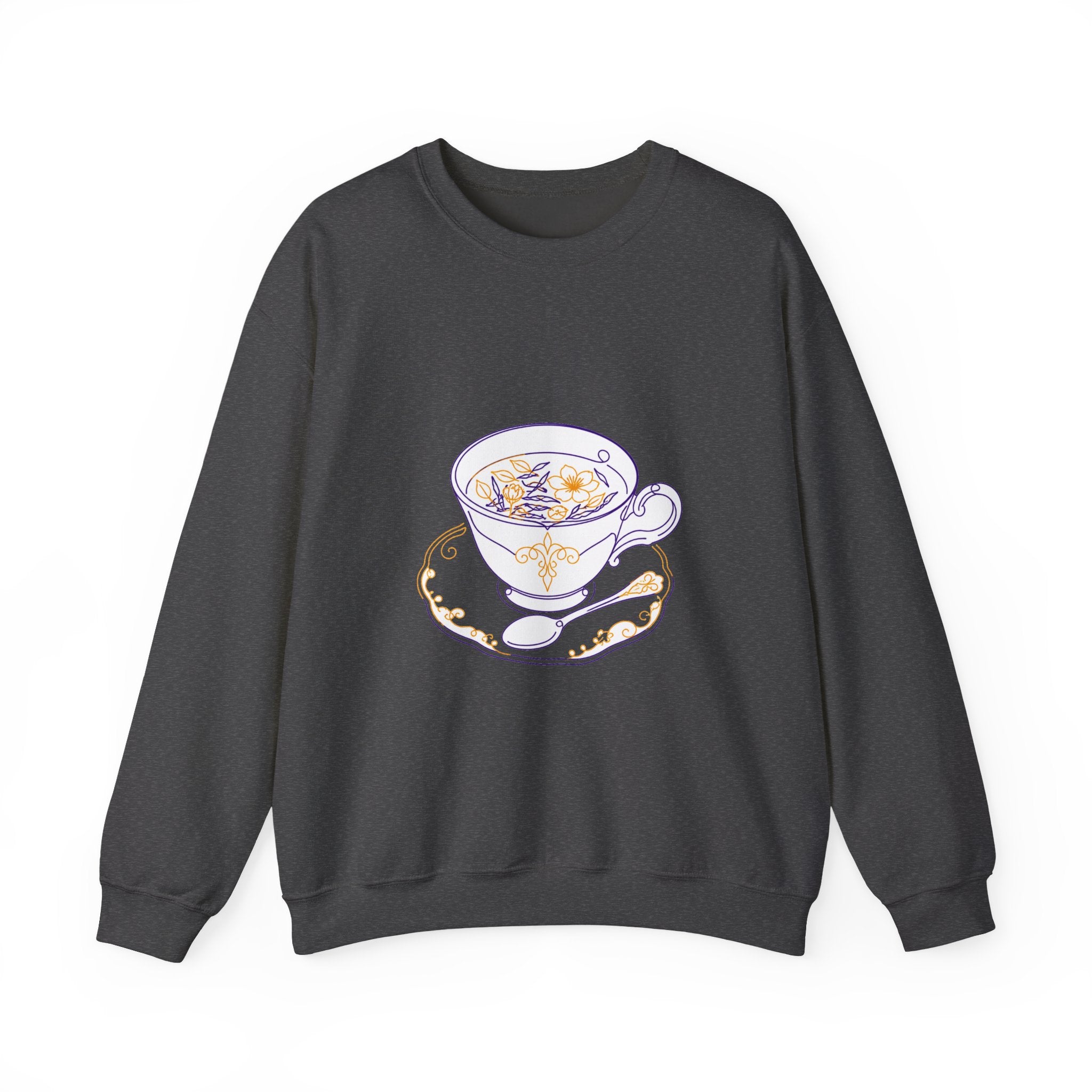 Matching Couple Sweatshirt - Coffee & Tea Matching Couple Crewneck Sweatshirt Minimalist Art His Hers Valentine Gift - Design B
