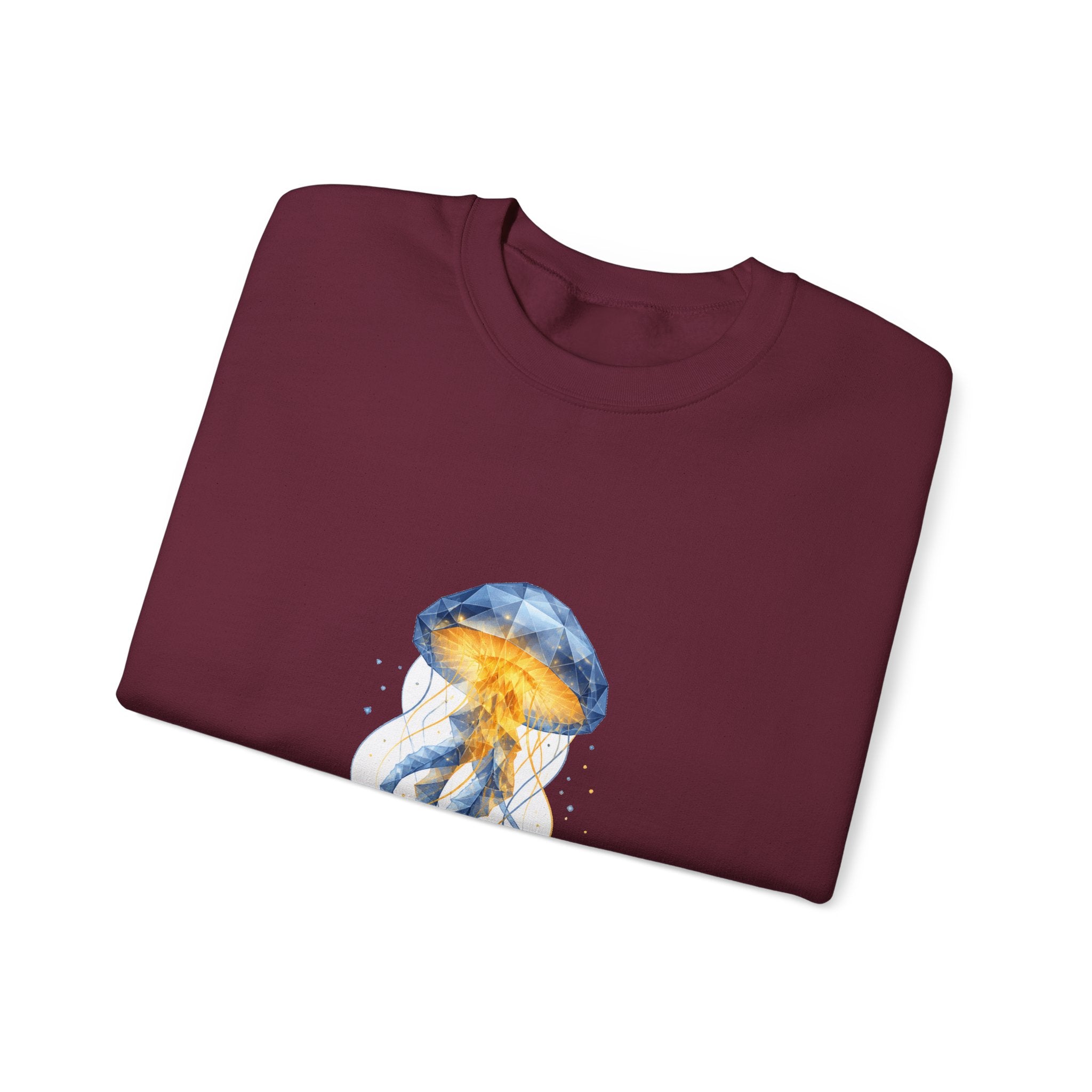 Matching Couple Sweatshirt - Octopus & Jellyfish Matching Couple Comfort Colors Crew Geometric Art His Hers Love Gift - Design B
