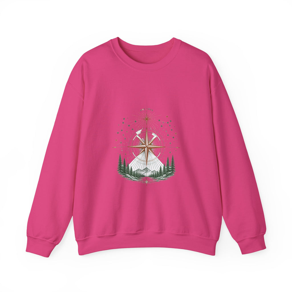Matching Couple Sweatshirt - Shooting Star & North Star Matching Couple Comfort Colors Crew Hand-Drawn Art His Hers Anniversary Gift - Design B