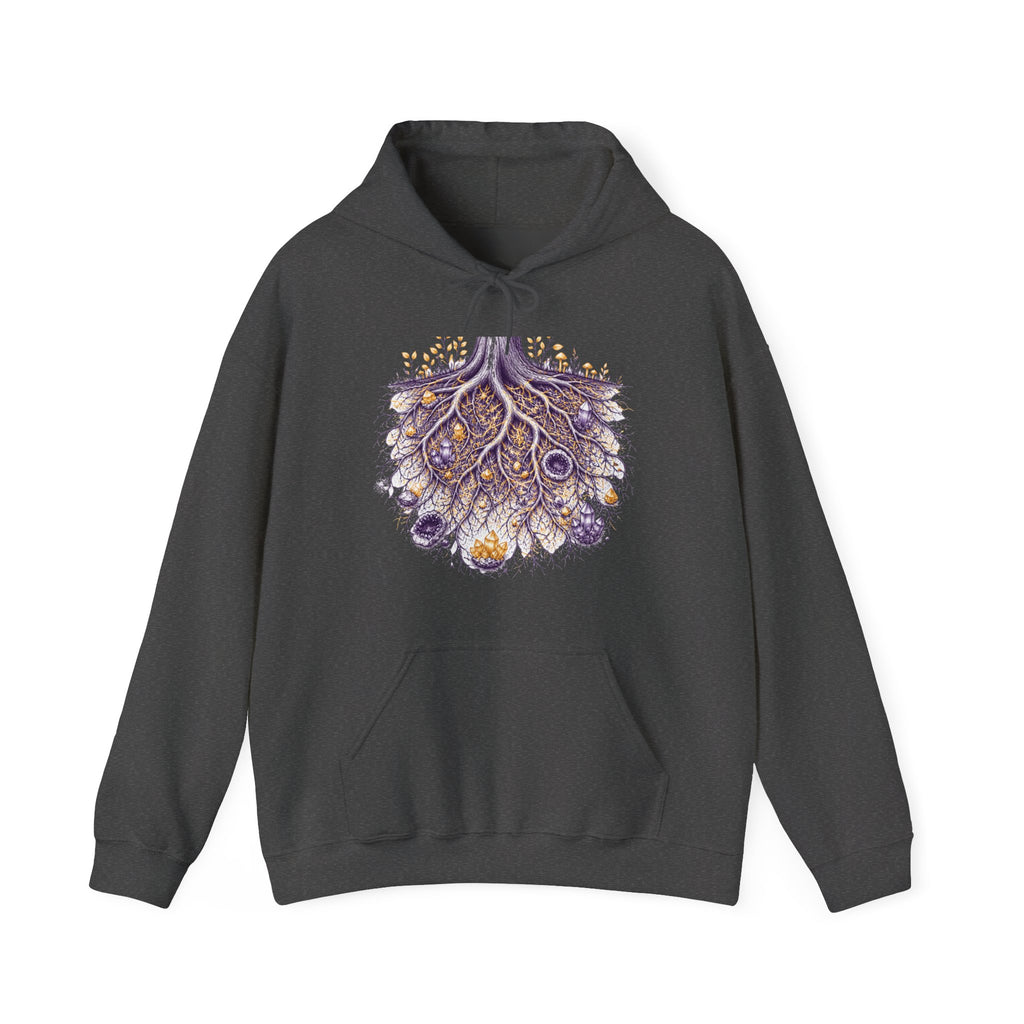 Matching Couple Sweatshirt - Ancient Oak & Deep Roots Matching Couple Hooded Sweatshirt Hand-Drawn Art His Hers Best Friend Gift - Design B