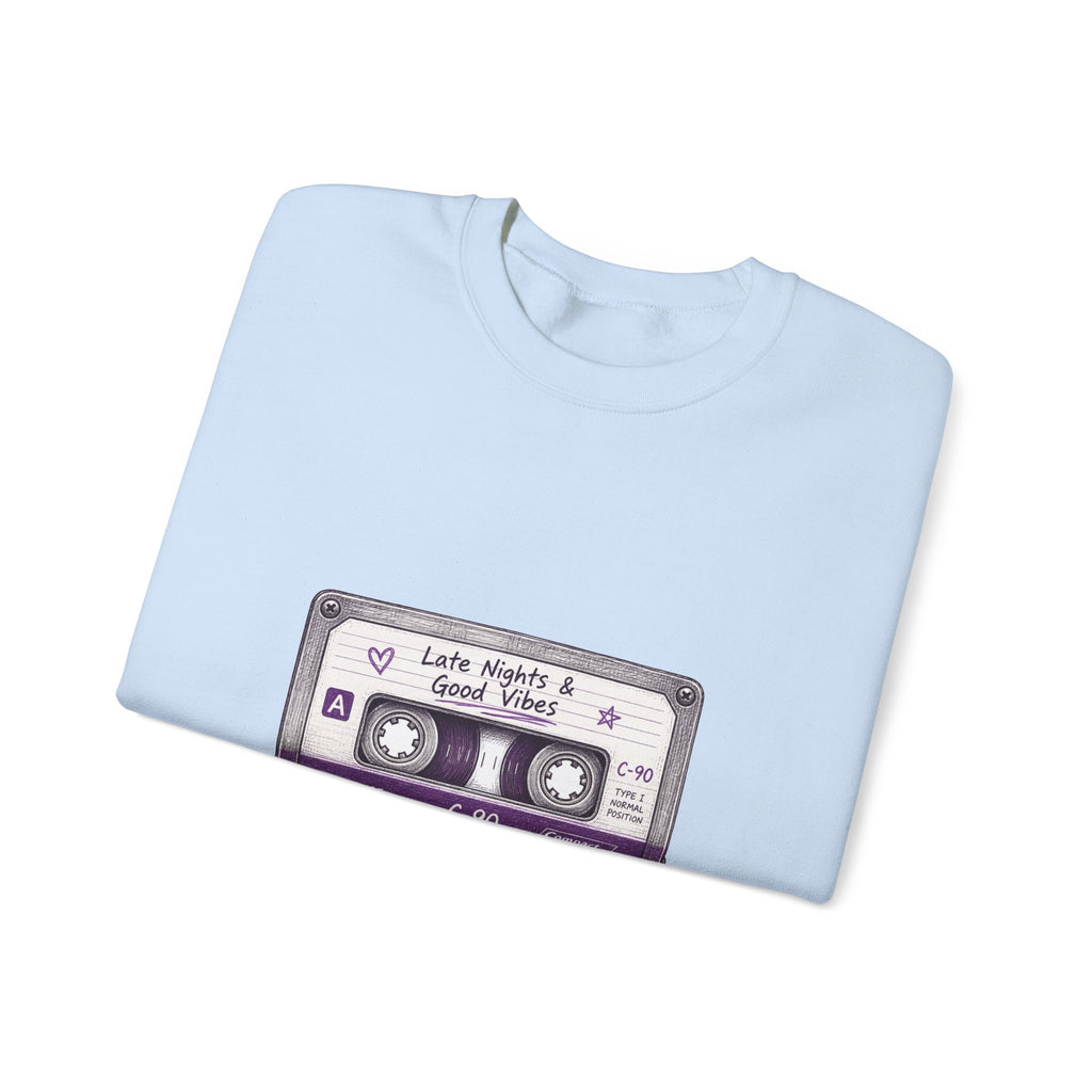Matching Couple Sweatshirt - Vinyl & Cassette Matching Couple Crewneck Sweatshirt Hand-Drawn Art His Hers Best Friend Gift - Design B